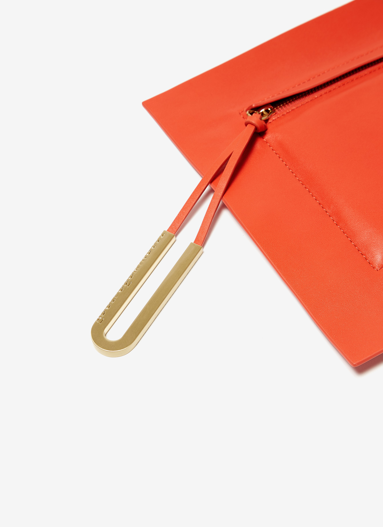 Leather clutch with signature puller image number 5