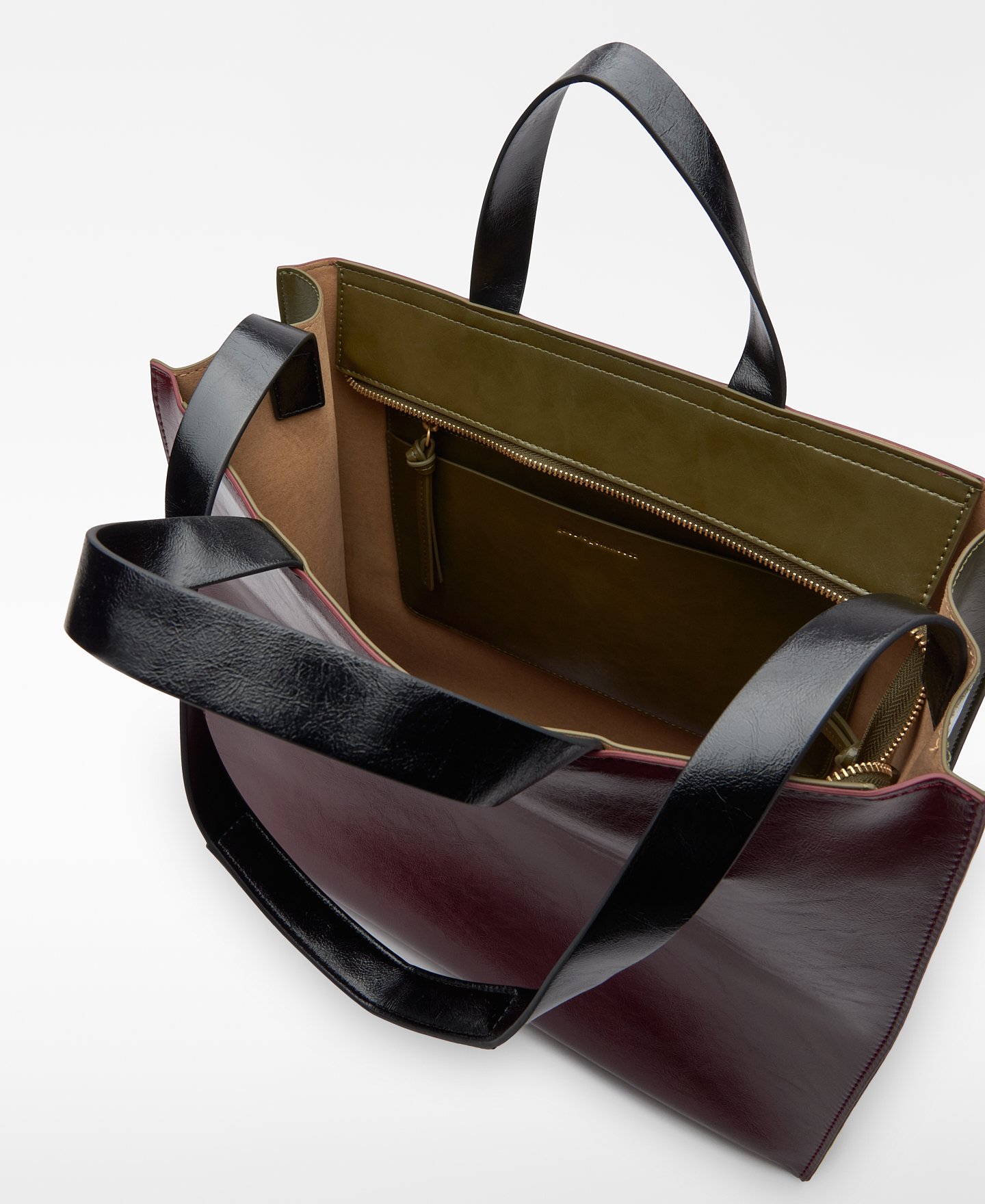 Große Shopper-Tasche aus Leder-Nicht-Leder für Damen image number 3