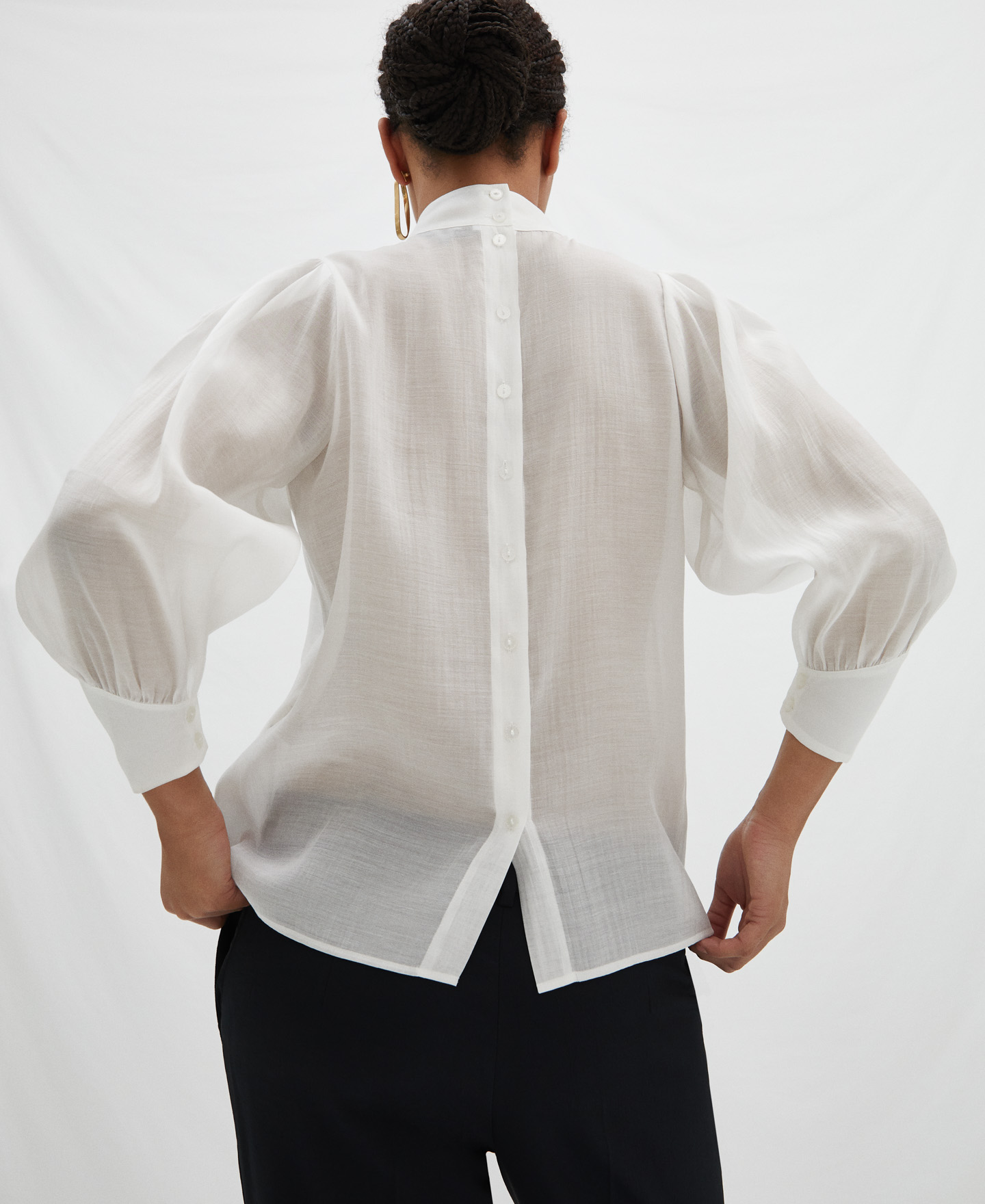 Semitransparent blouse in lyocell image number 2