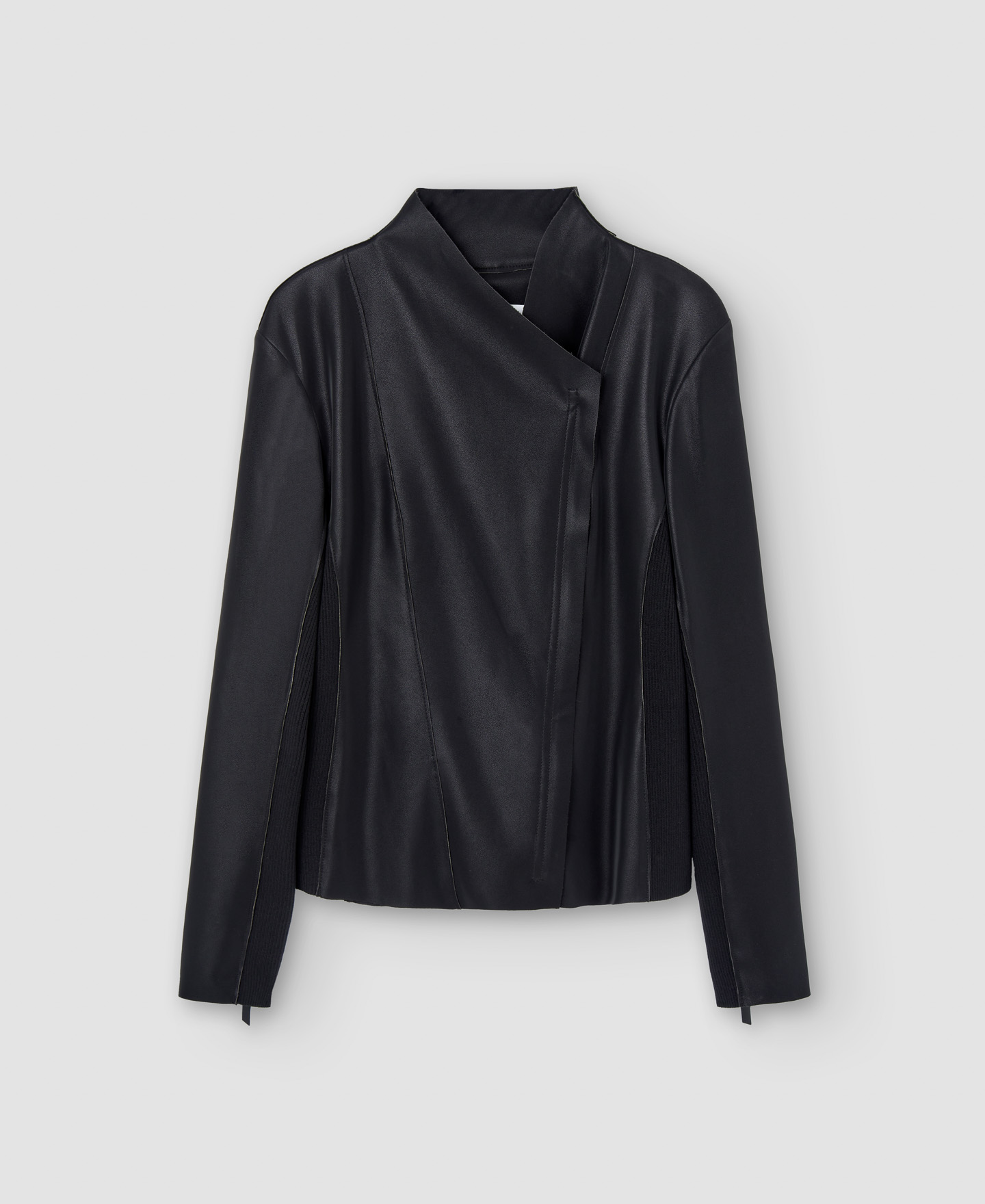 Leather texture biker jacket image number 2