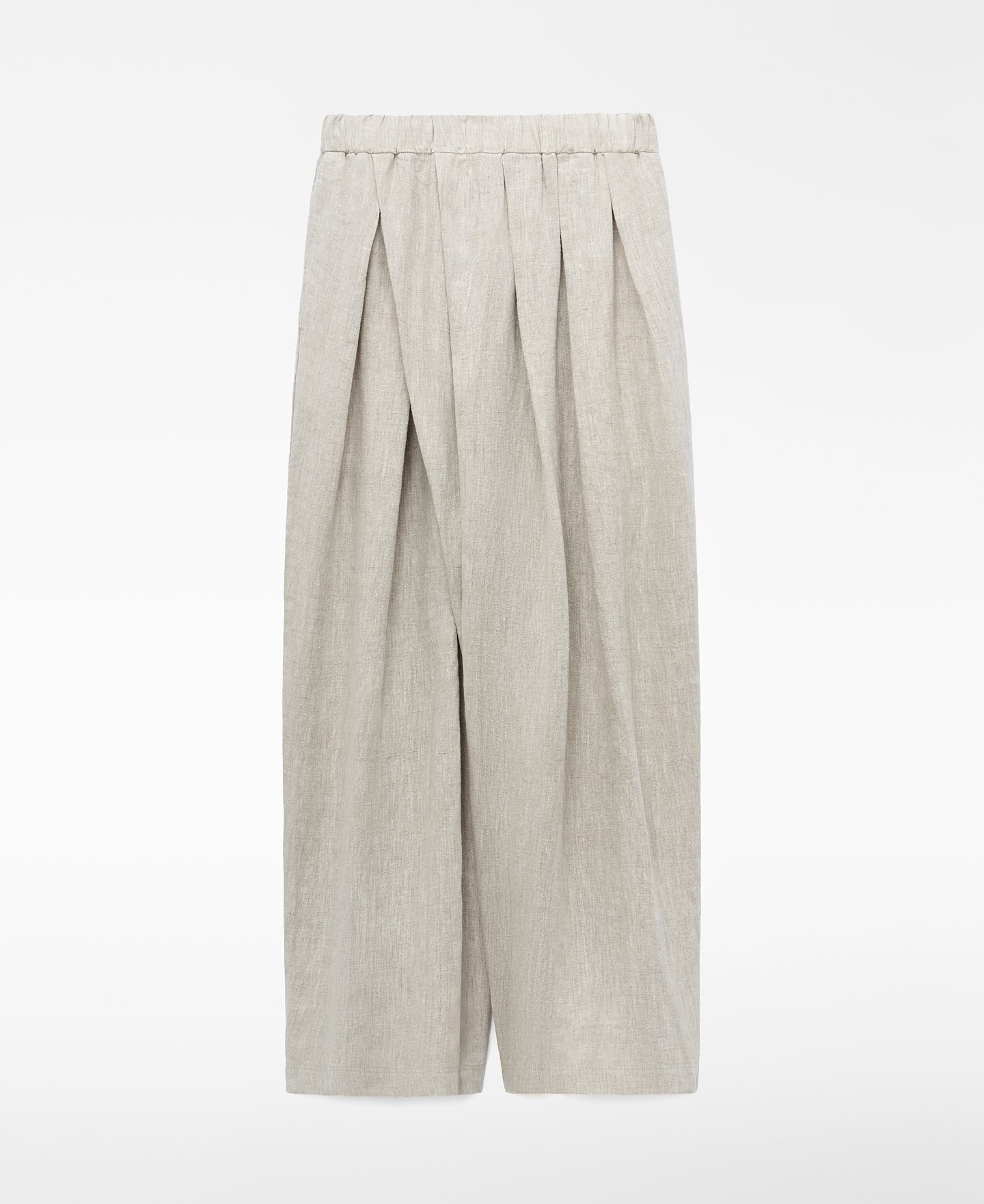 Hose mit &Uuml;berkreuz-Falten aus europ&auml;ischem Leinen image number 0