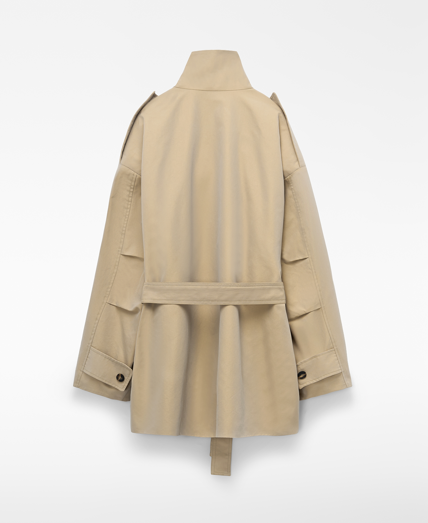 Kurzer Kreuz-Trenchcoat mit Trichterhals image number 7