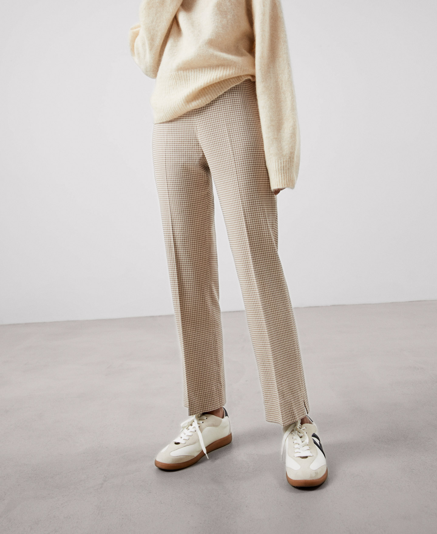 Cotton and modal skinny trousers image number 0