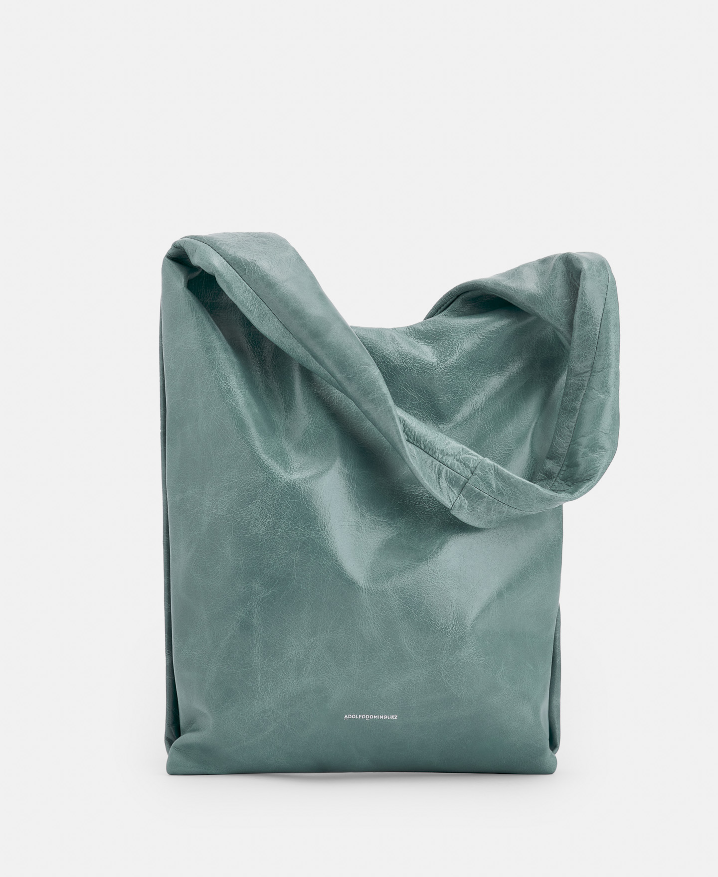 Semi-gloss crackled leather long bag image number 0