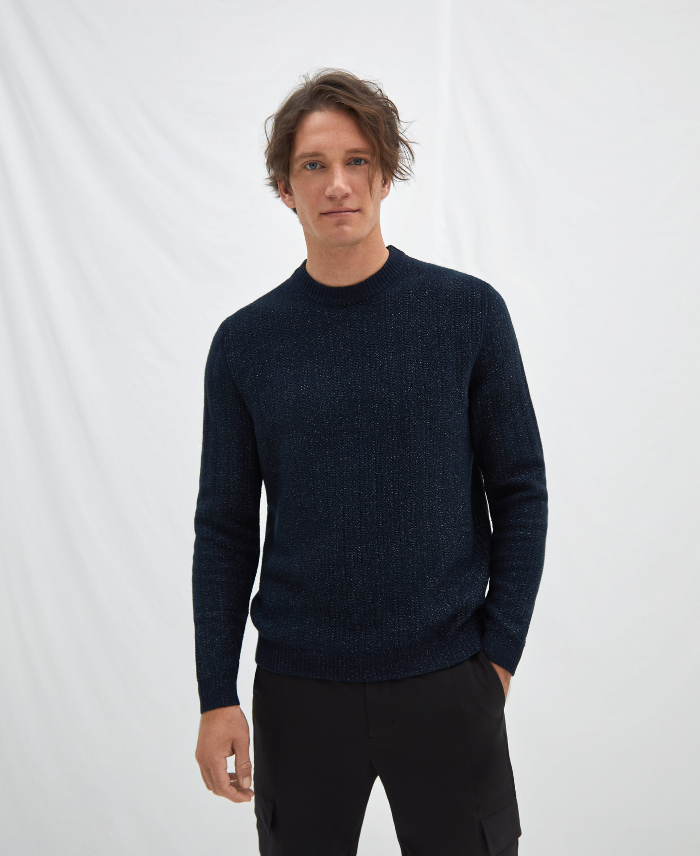 Striped wide knit sweater image number 0