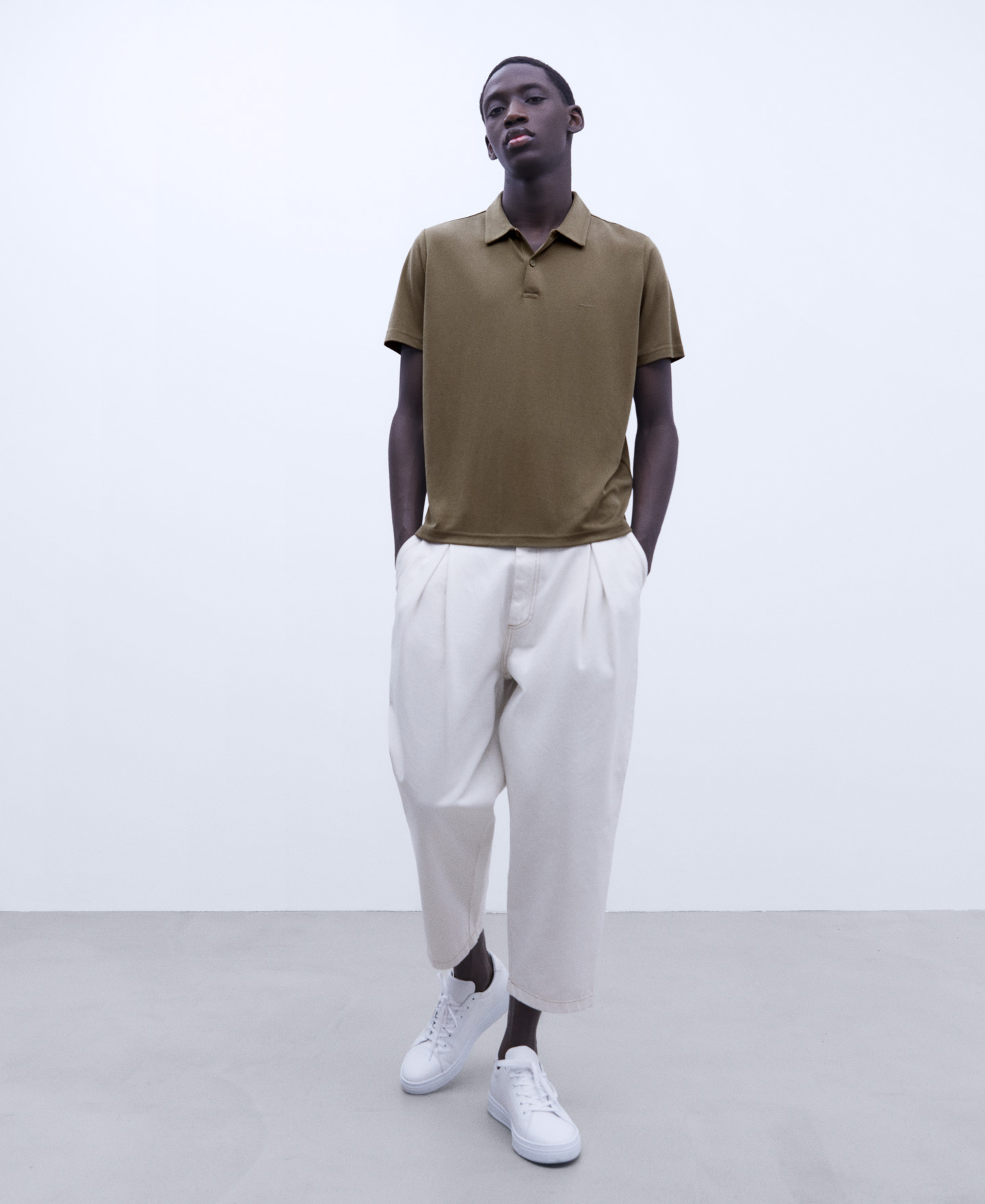 Modal two button polo shirt image number 1