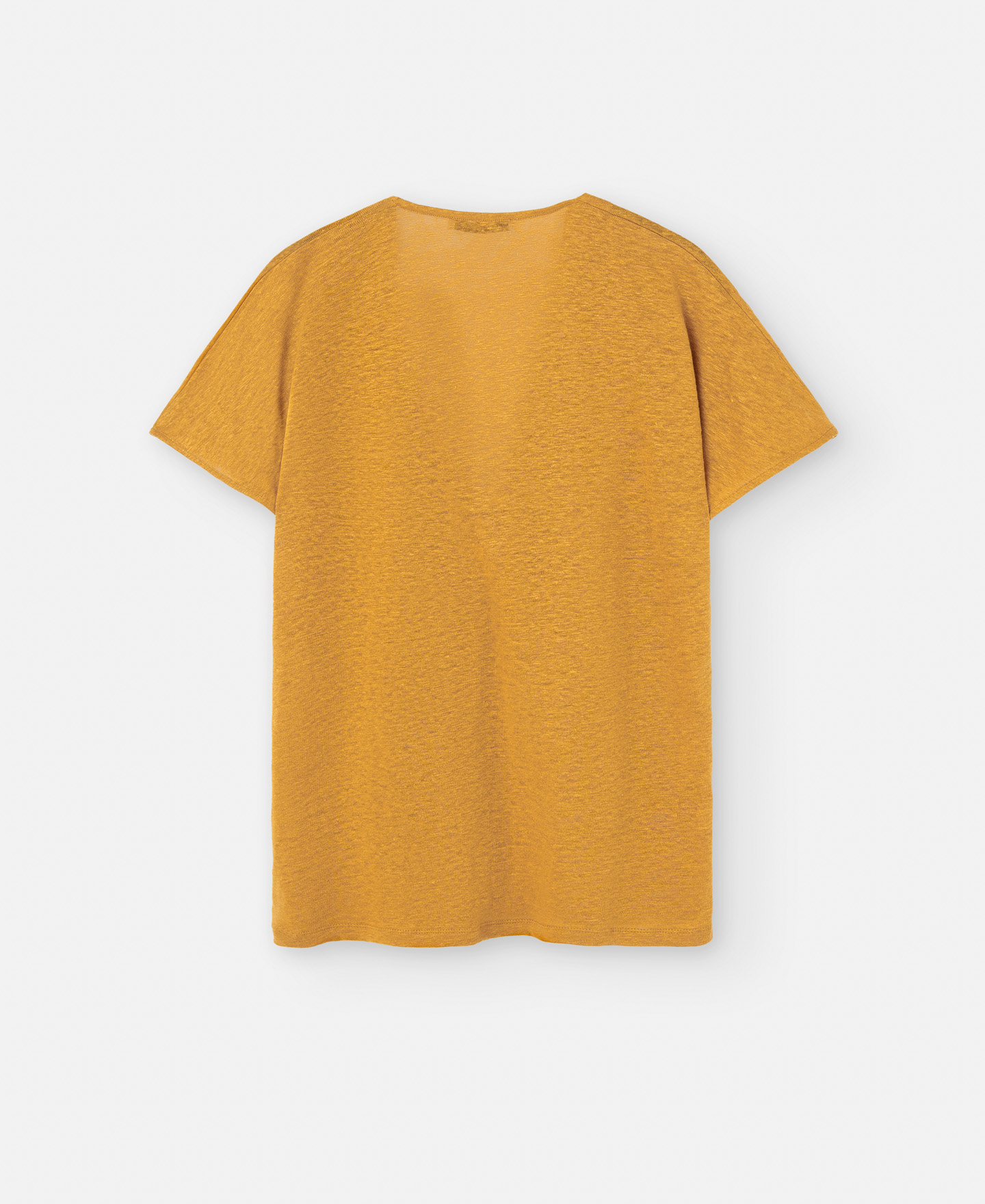 Camiseta escote pico en lino image number 1