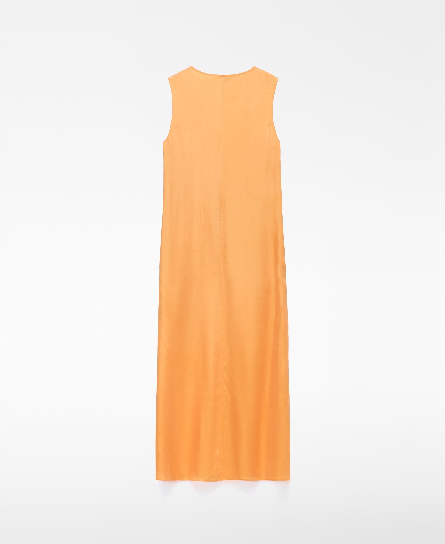 V-neckline satin long dress image number 5