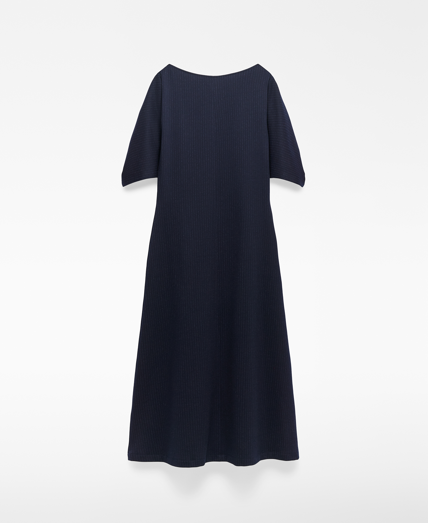 Boat neckline striped dress woman image number 5