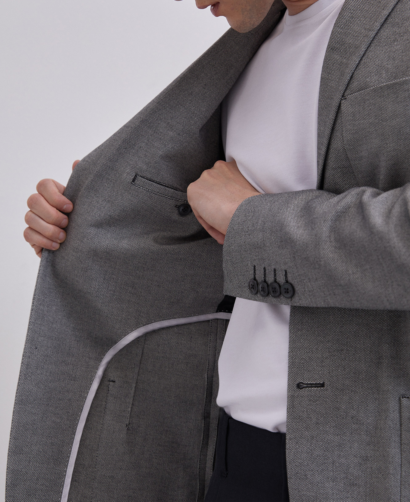 Chaqueta gris sastrería clásica image number 3