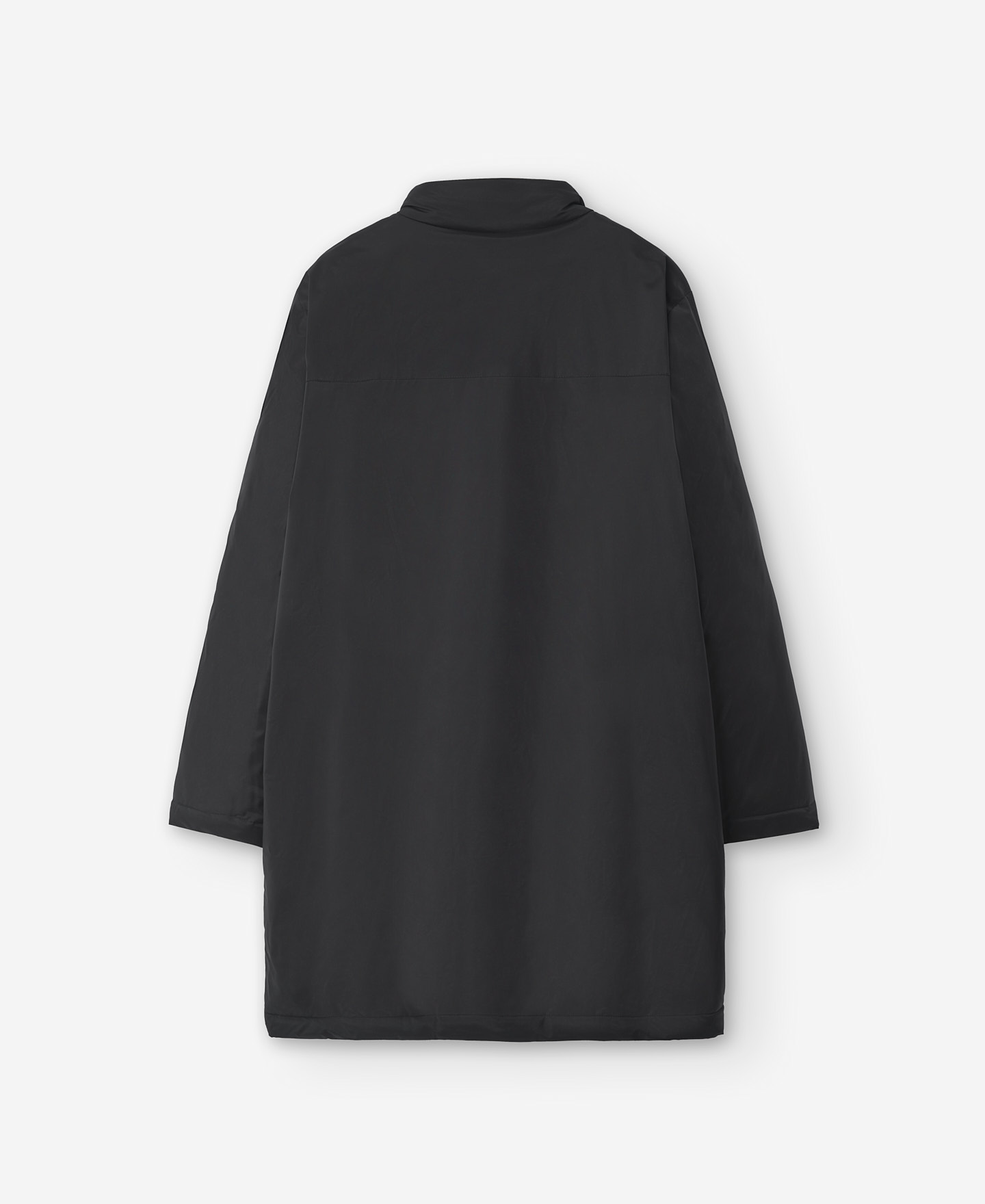Parka larga negra tejido nailon hombre image number 5