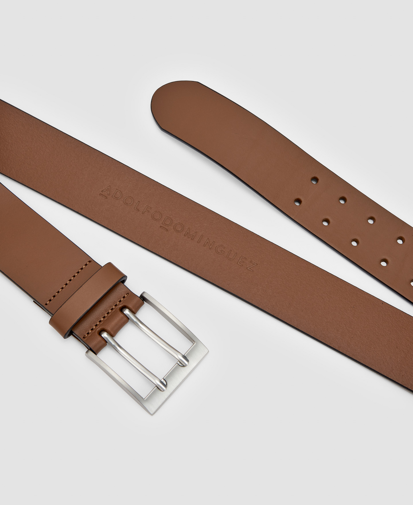 Leather belt double pin buckle image number 2