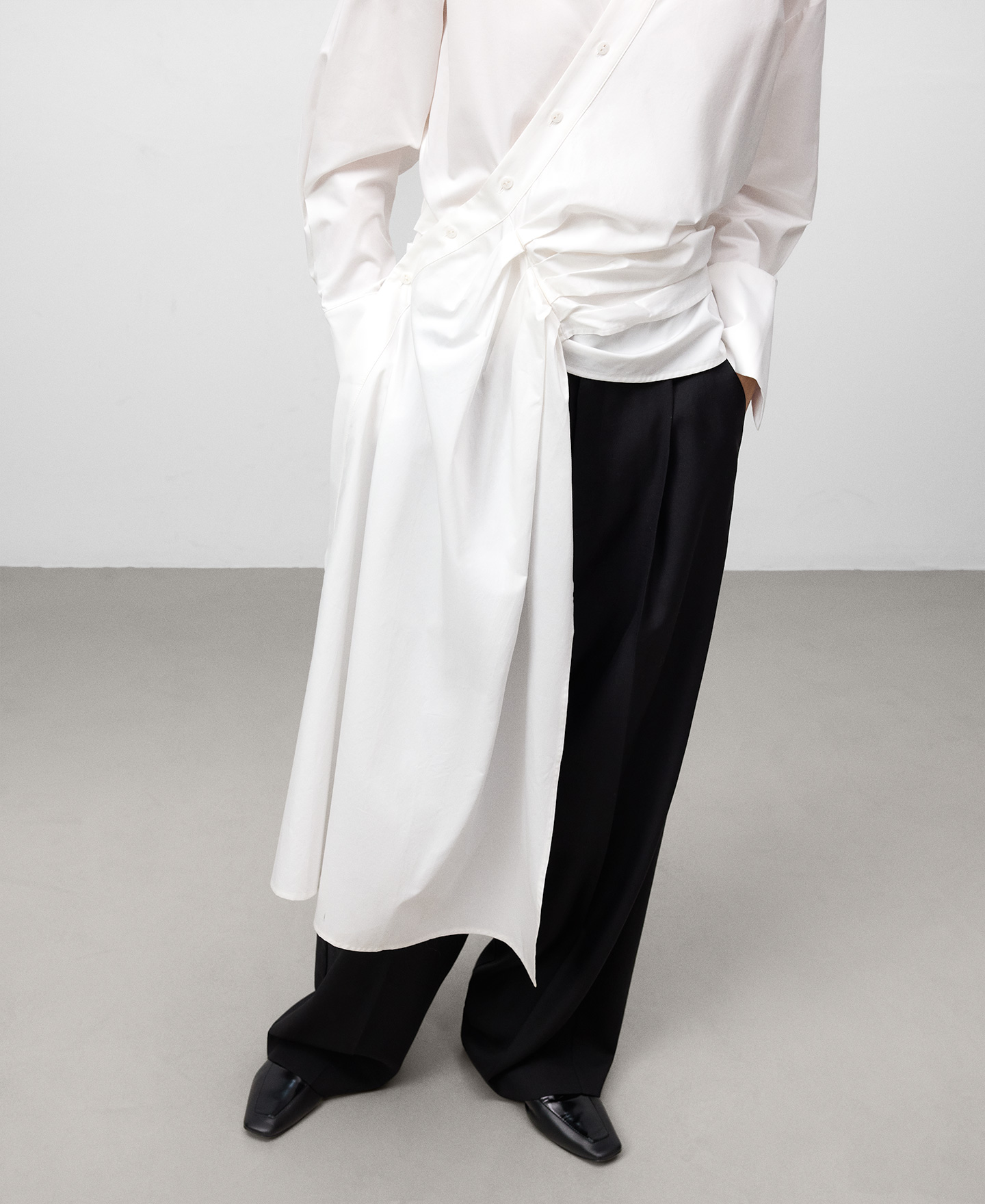 Wrap shirt with a side godet image number 3