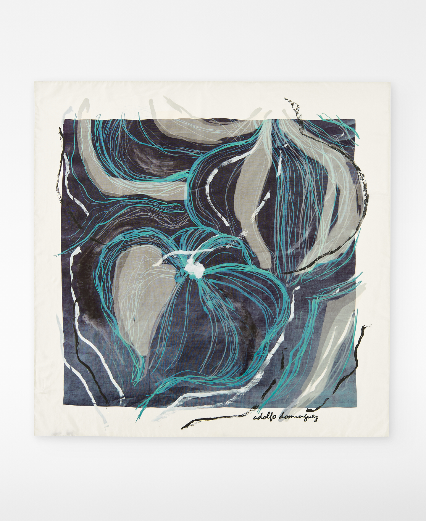 Silk maxi printed scarf woman image number 0