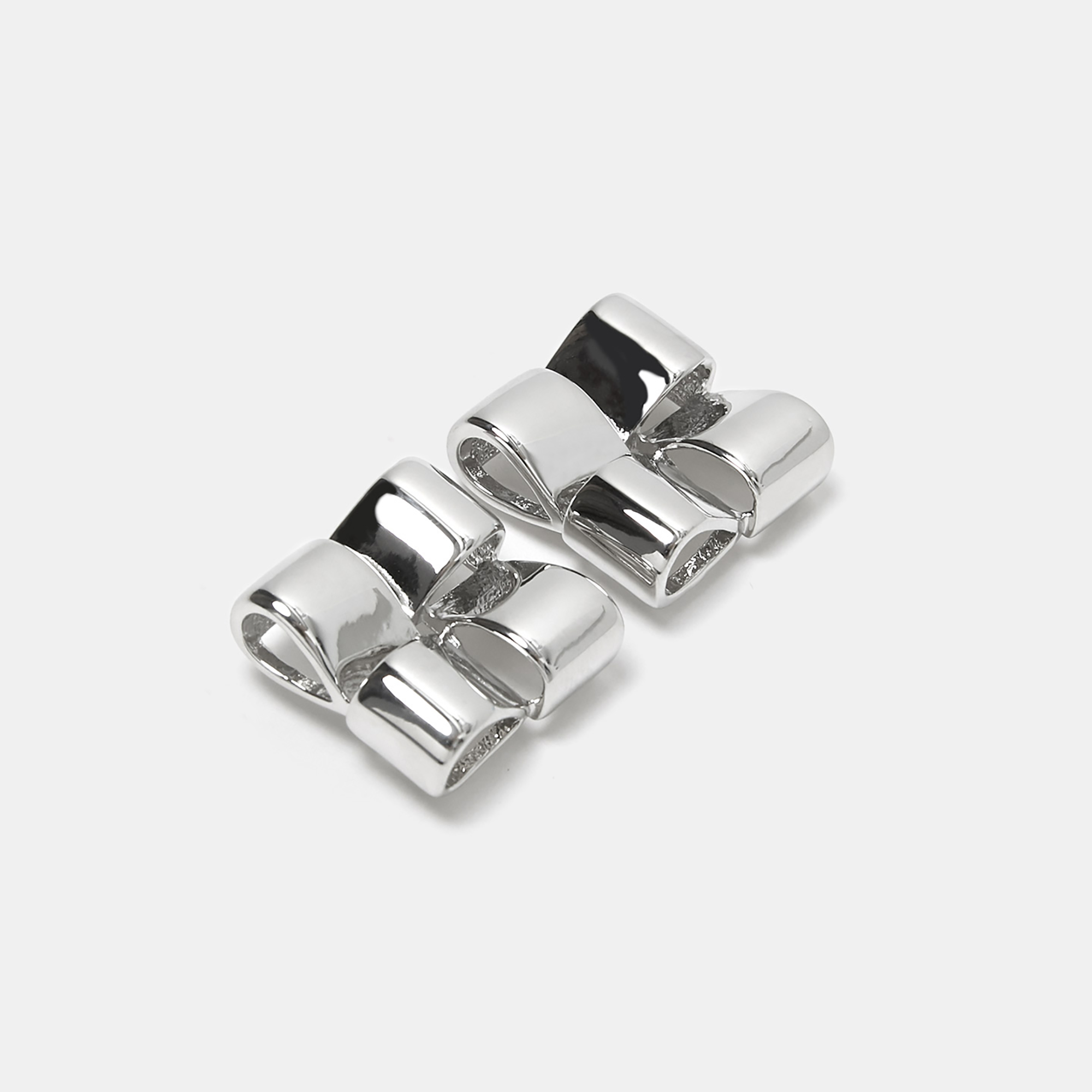 Zinc braided motif earrings image number 1