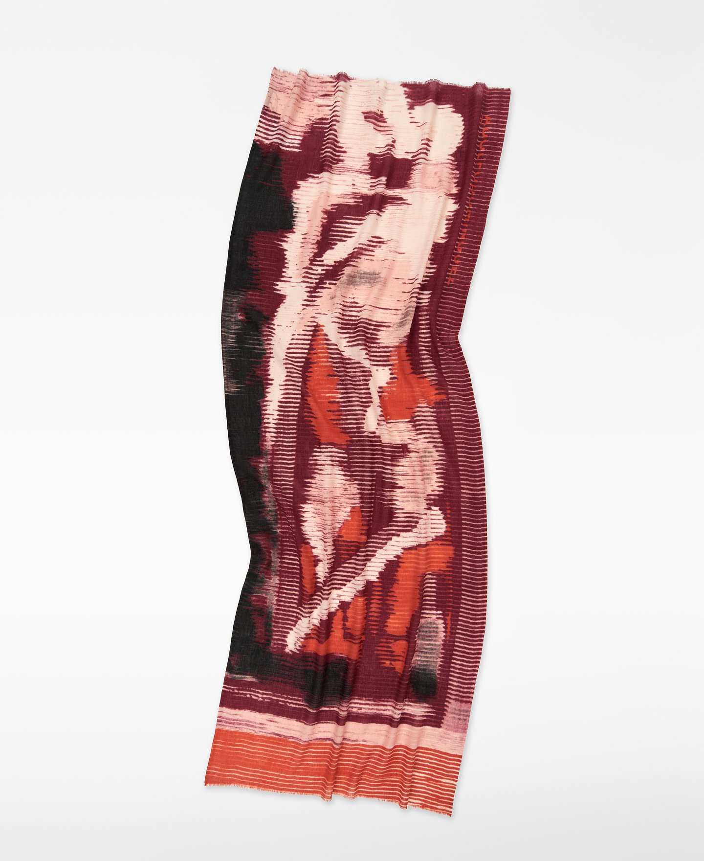 Merino wool printed shawl woman image number 1