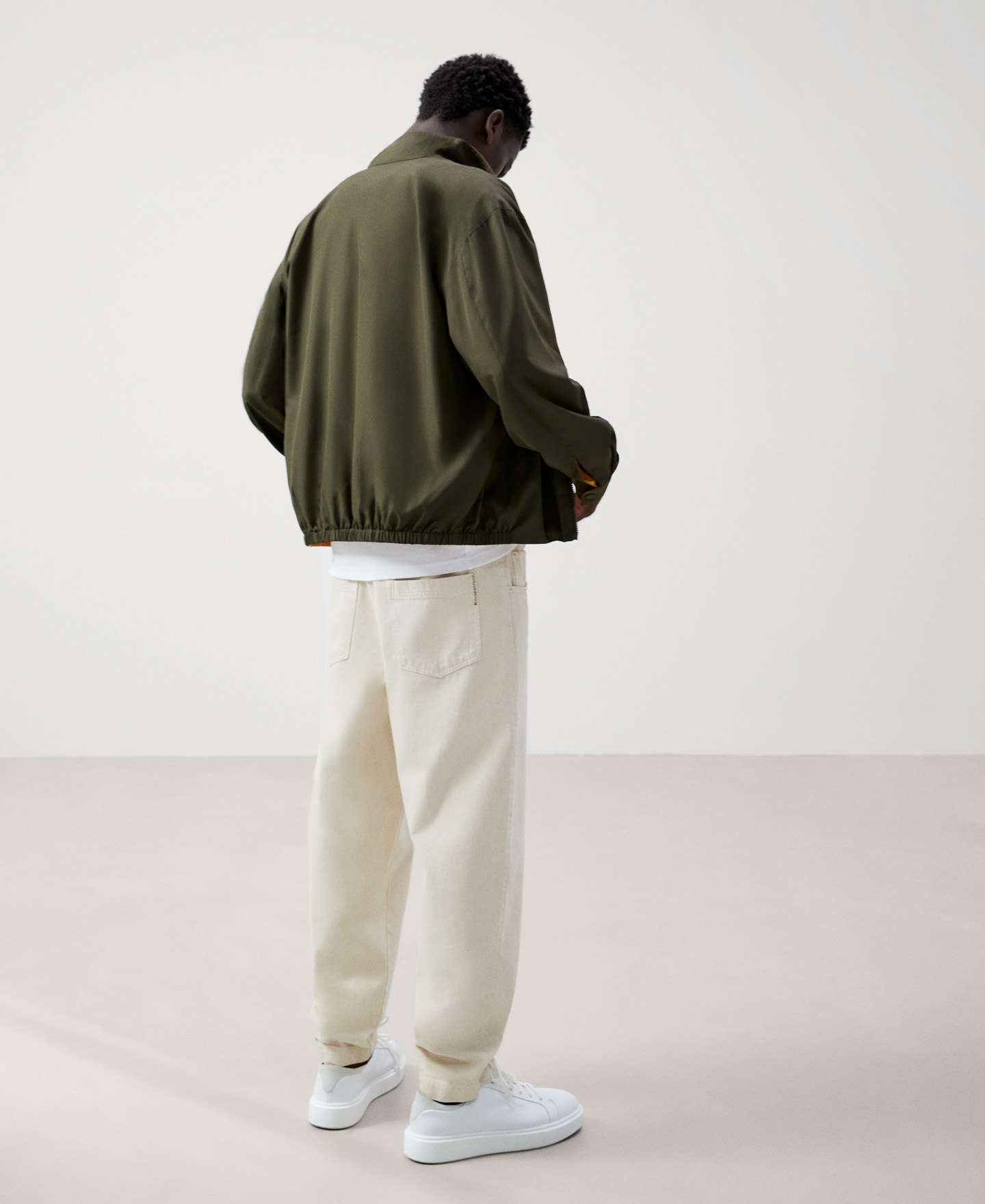 Reversible Mandarin collar Harrington image number 4