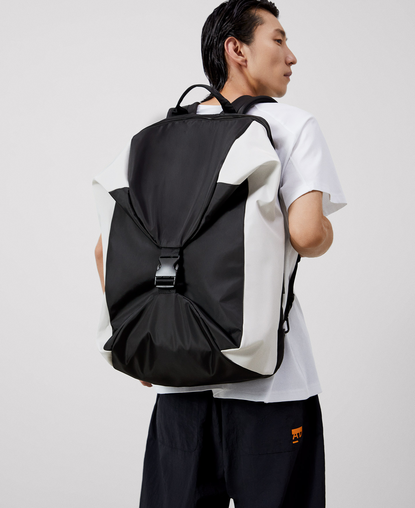 Large nylon convertible backpack image number 7