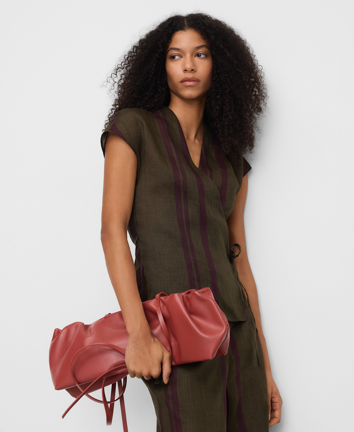 Ramie striped wrap top image number 0