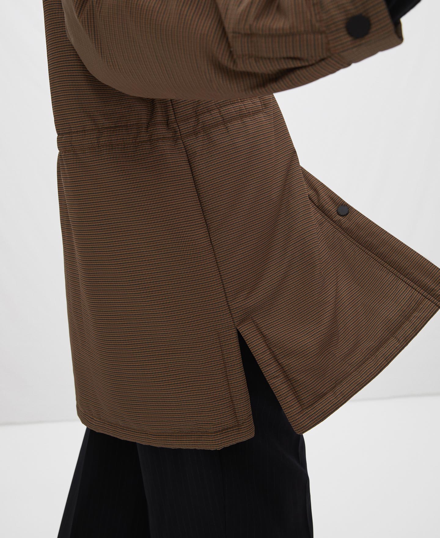 Chaquetón acolchado estampado tweed image number 3