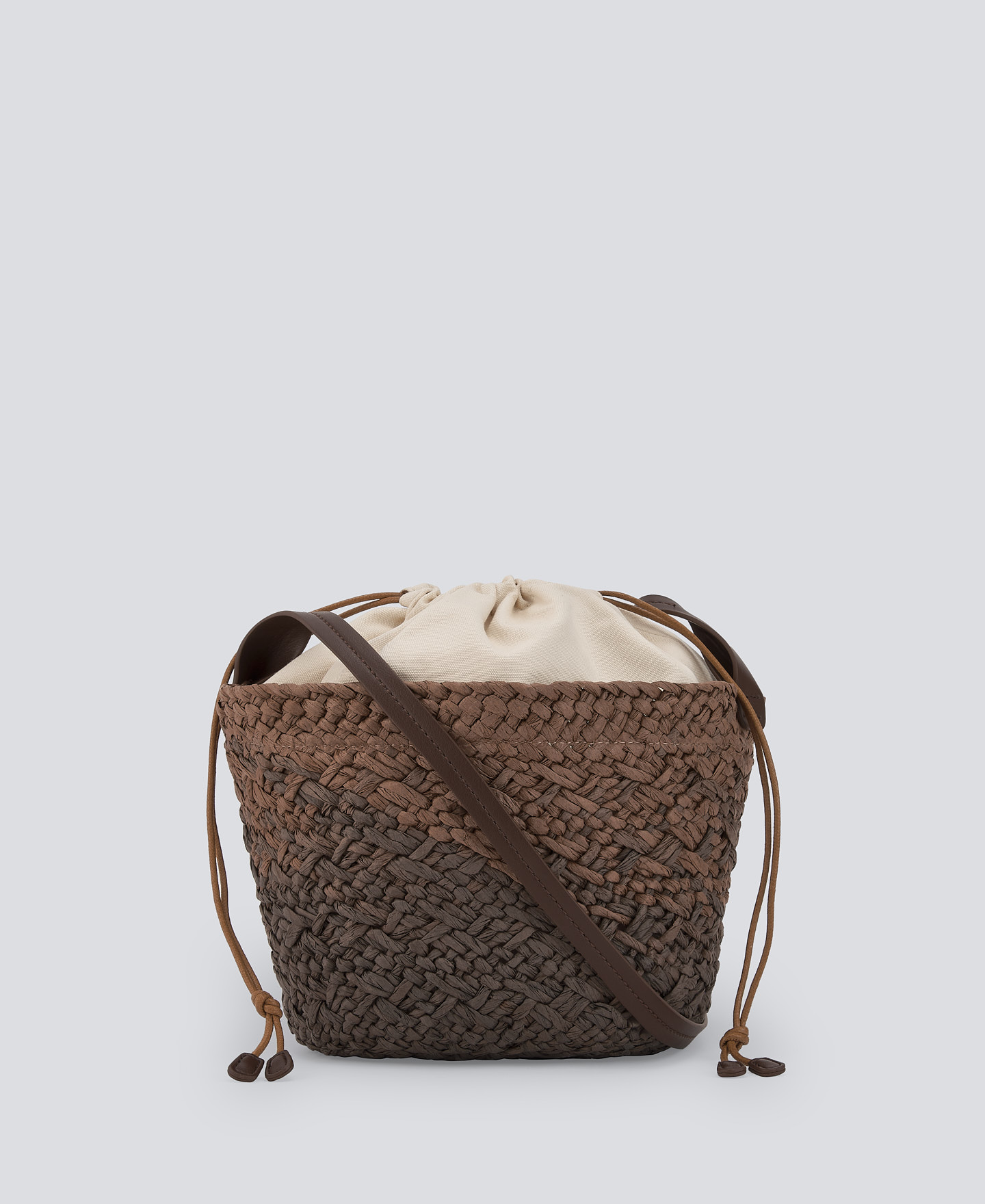 Medium braided paper shoulder bag woman image number 1