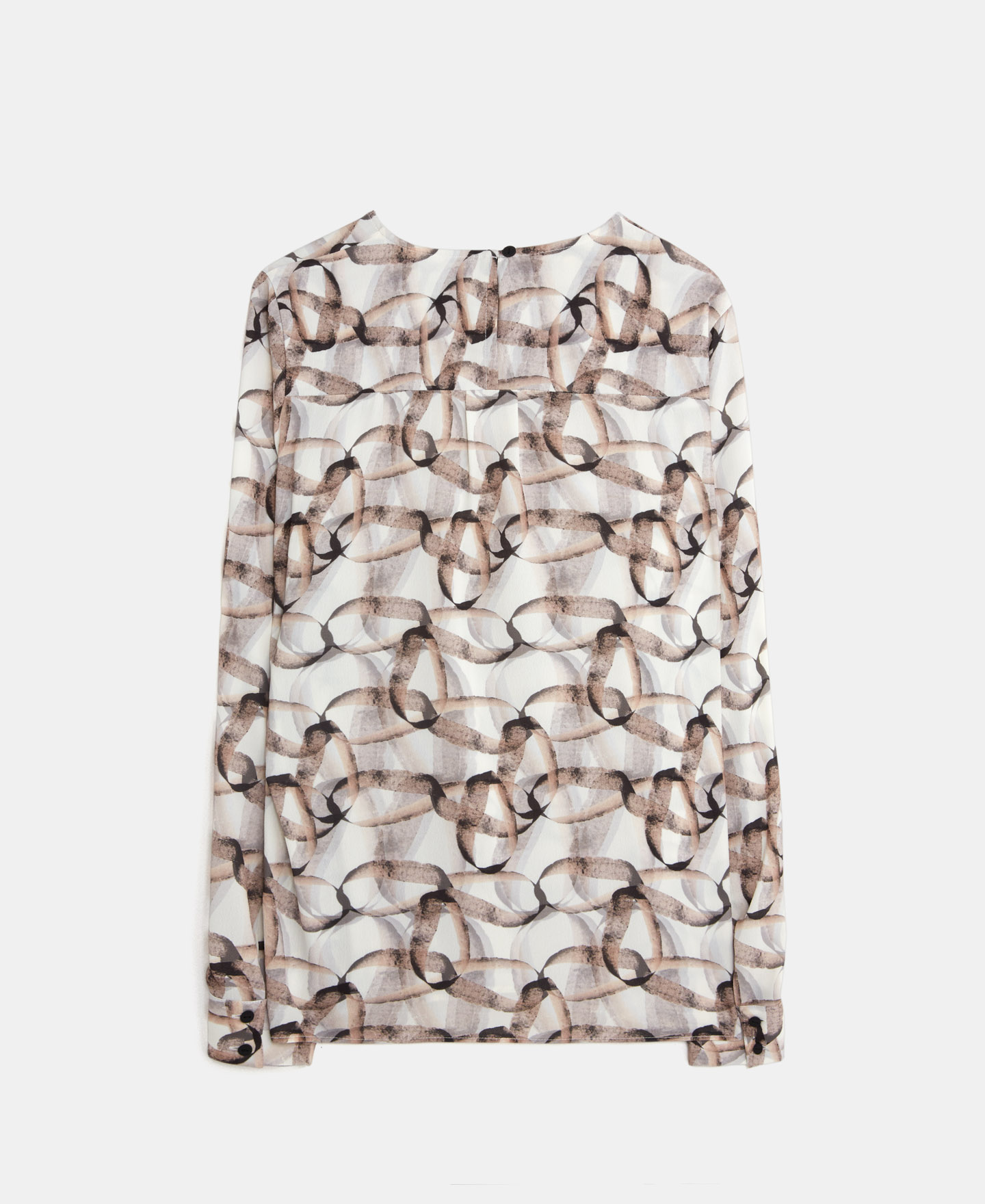 Organic print blouse round neck image number 5