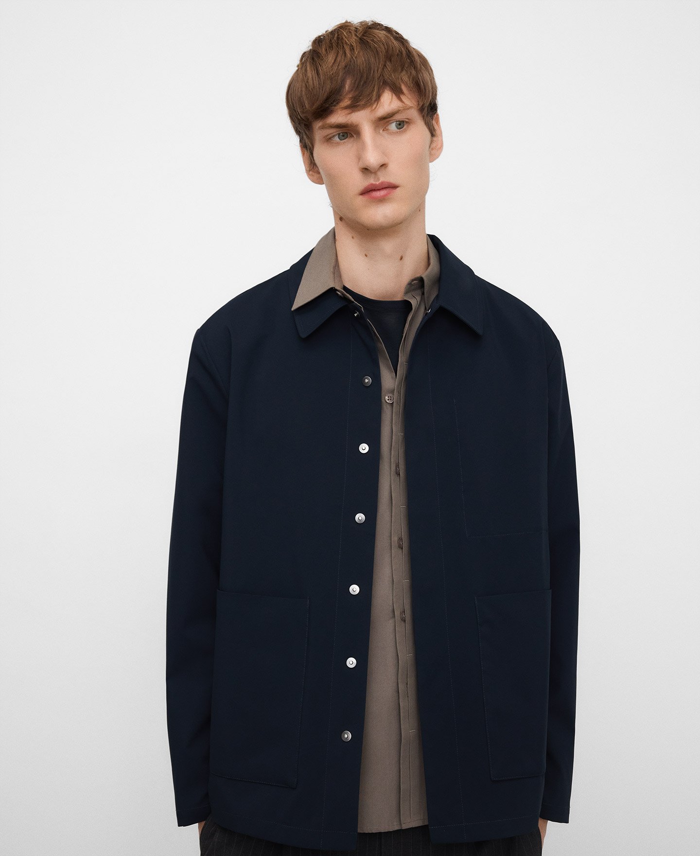 Spread collar technical jacket man image number 0