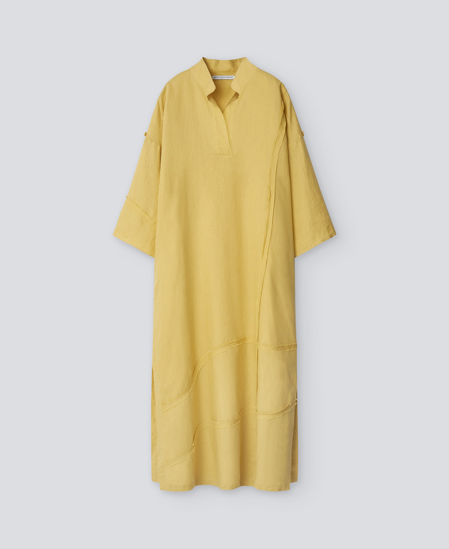European linen yellow kaftan woman image number 4
