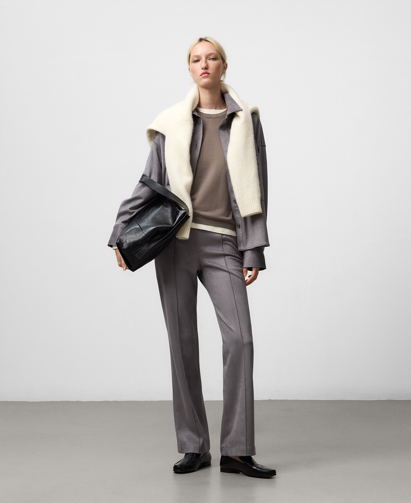 Faux suede flare trousers woman image number 1