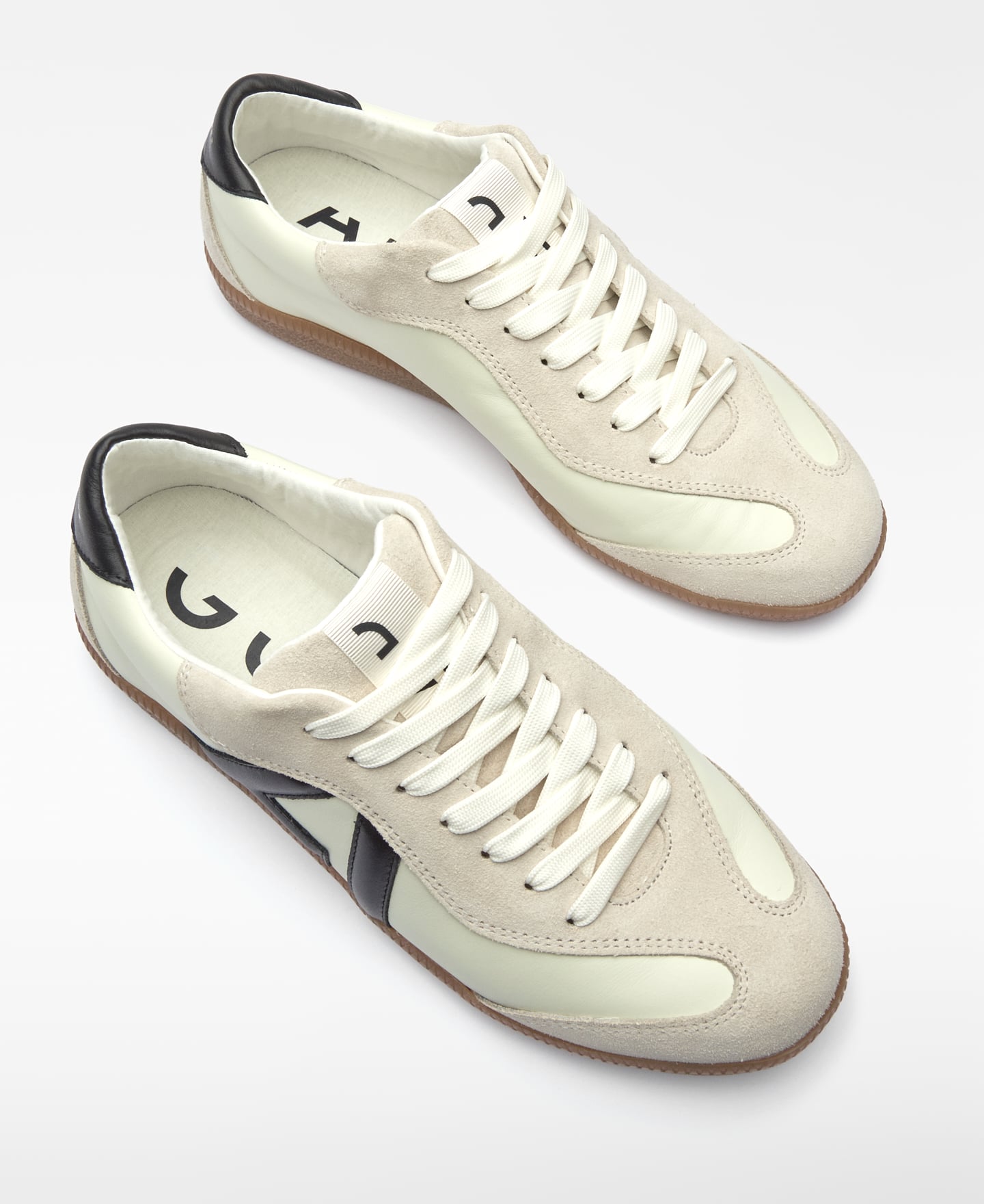 Basket en cuir et daim avec maxi logo image number 1