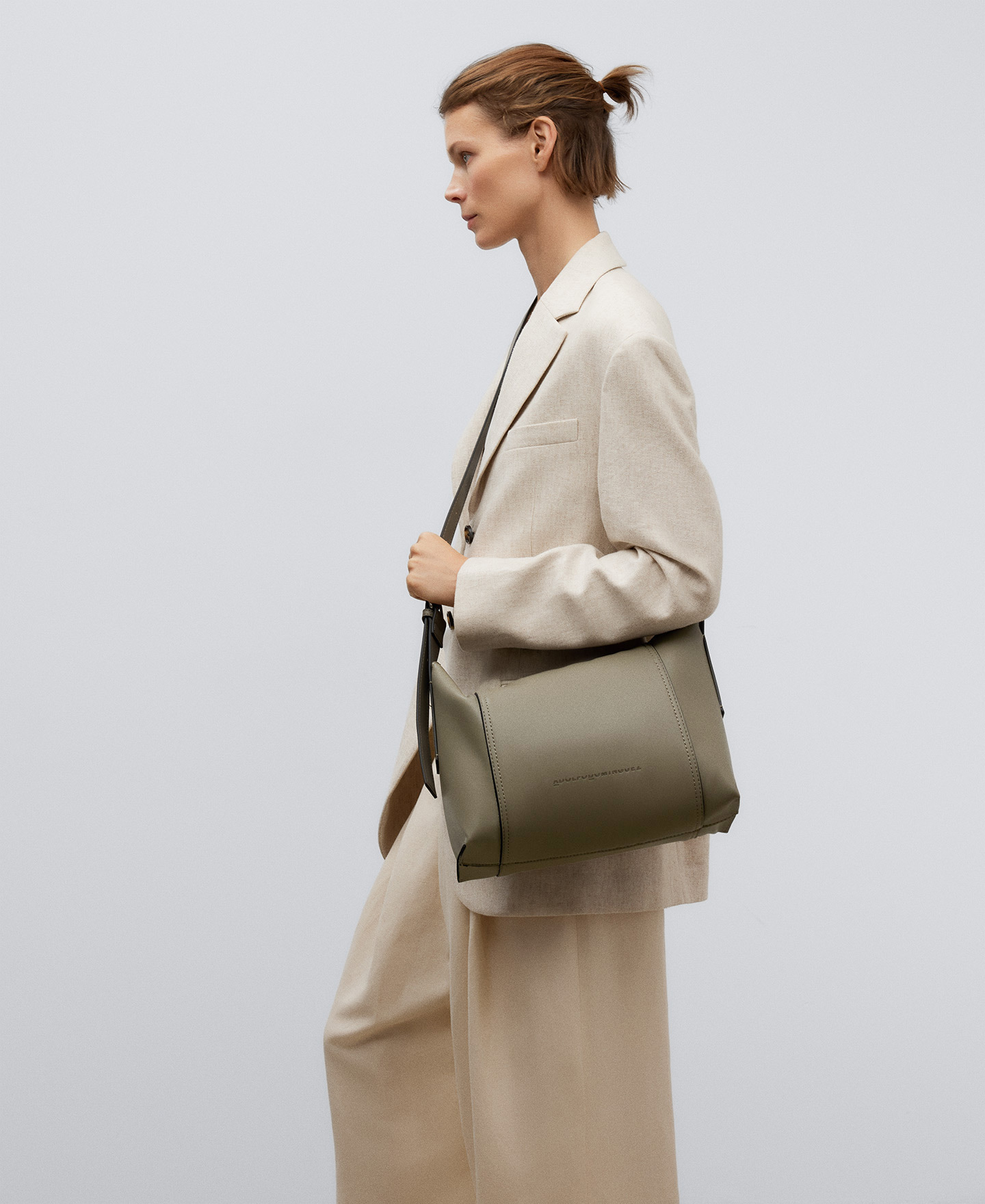 Large leather-non-leather crossbody image number 4