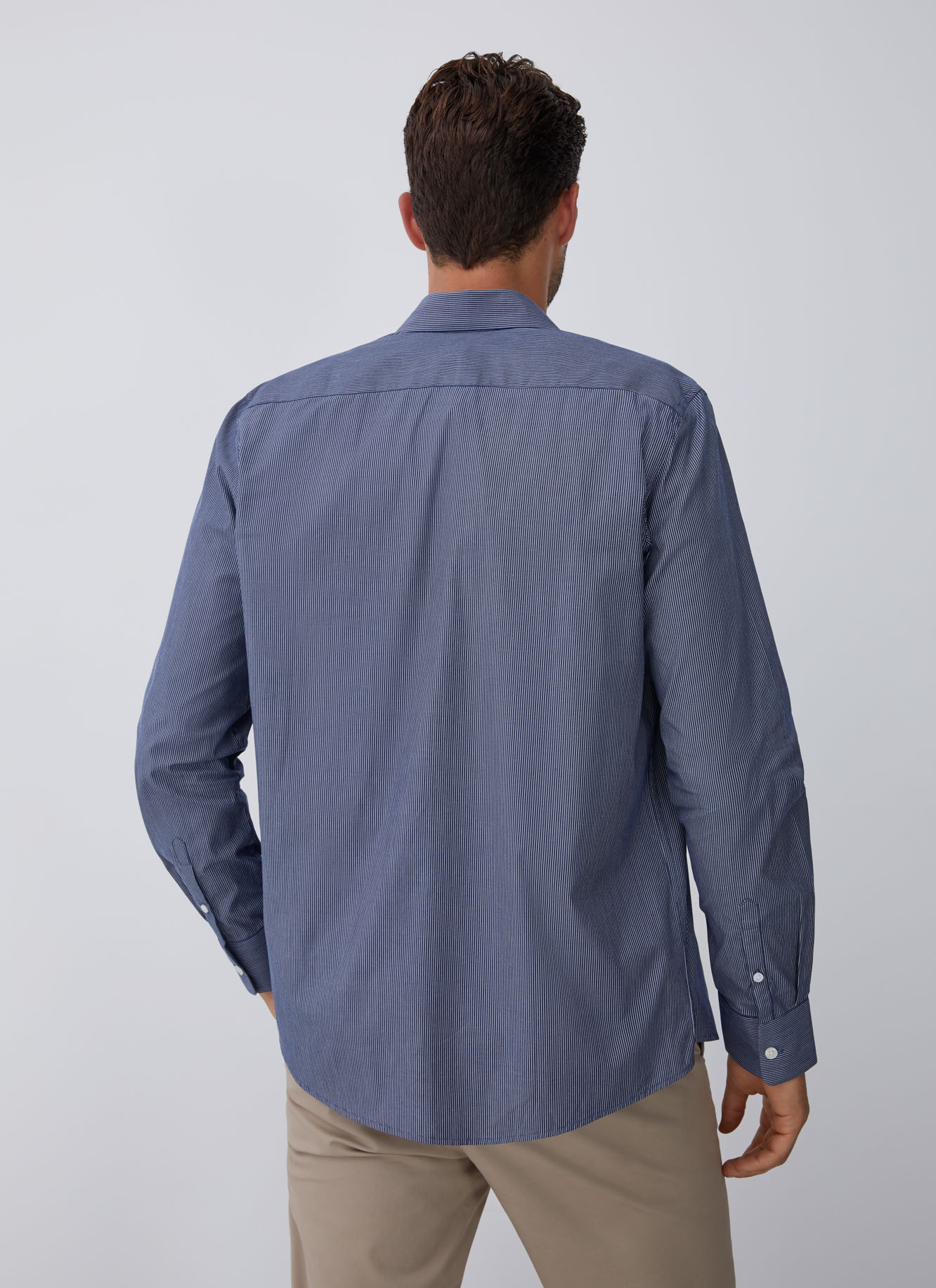 Camisa de microrayas en algodón image number 1