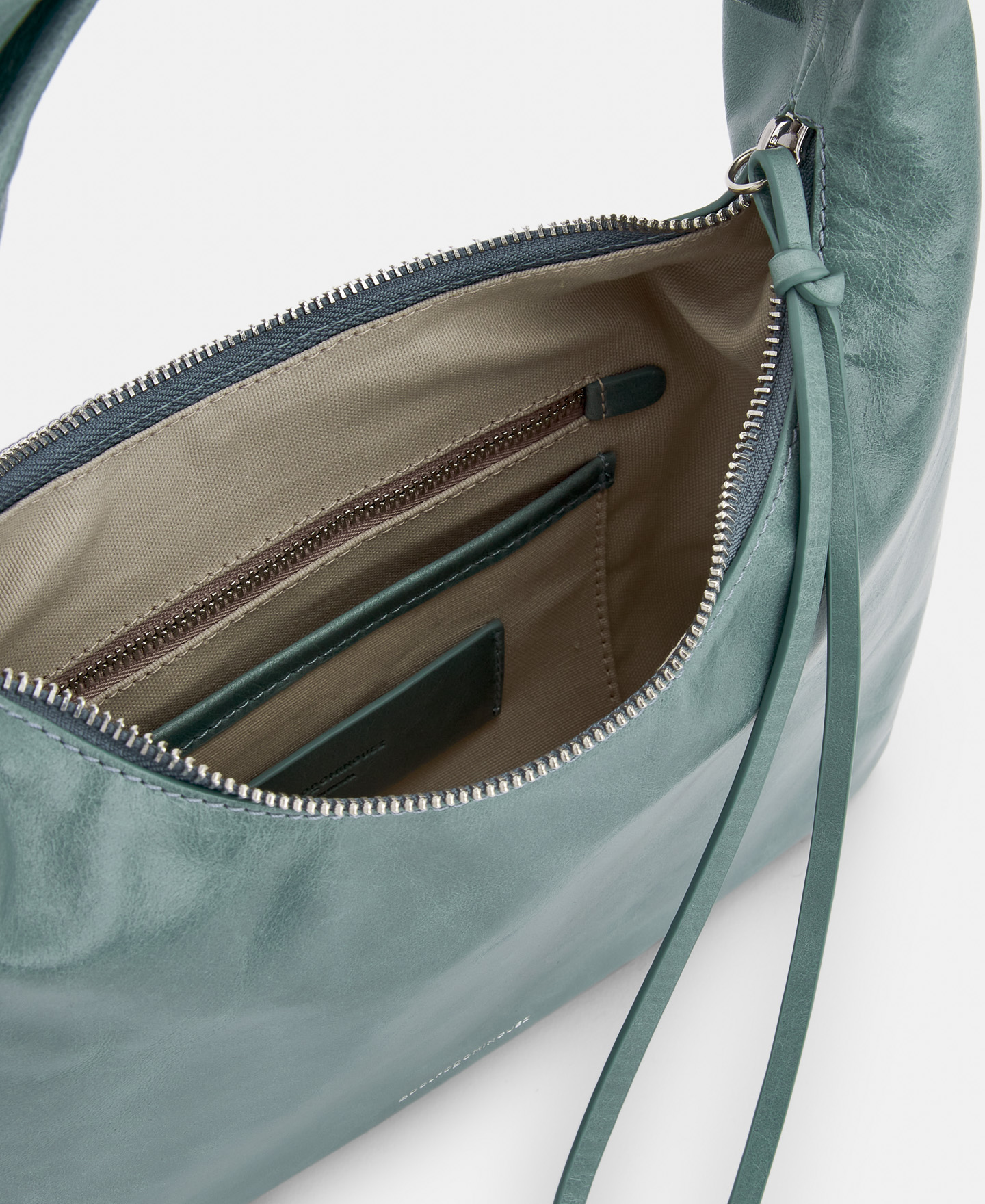 Leather hobo bag with turned handle image number 2