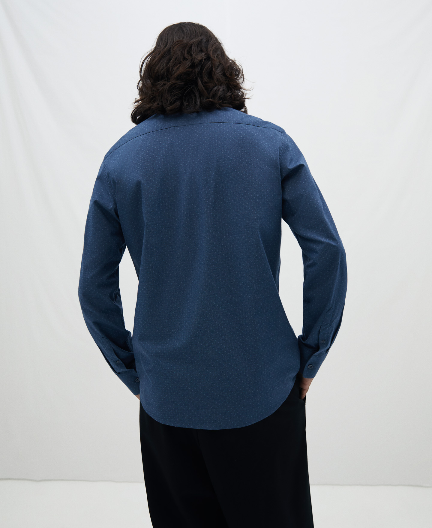 Hidden button cotton shirt image number 2
