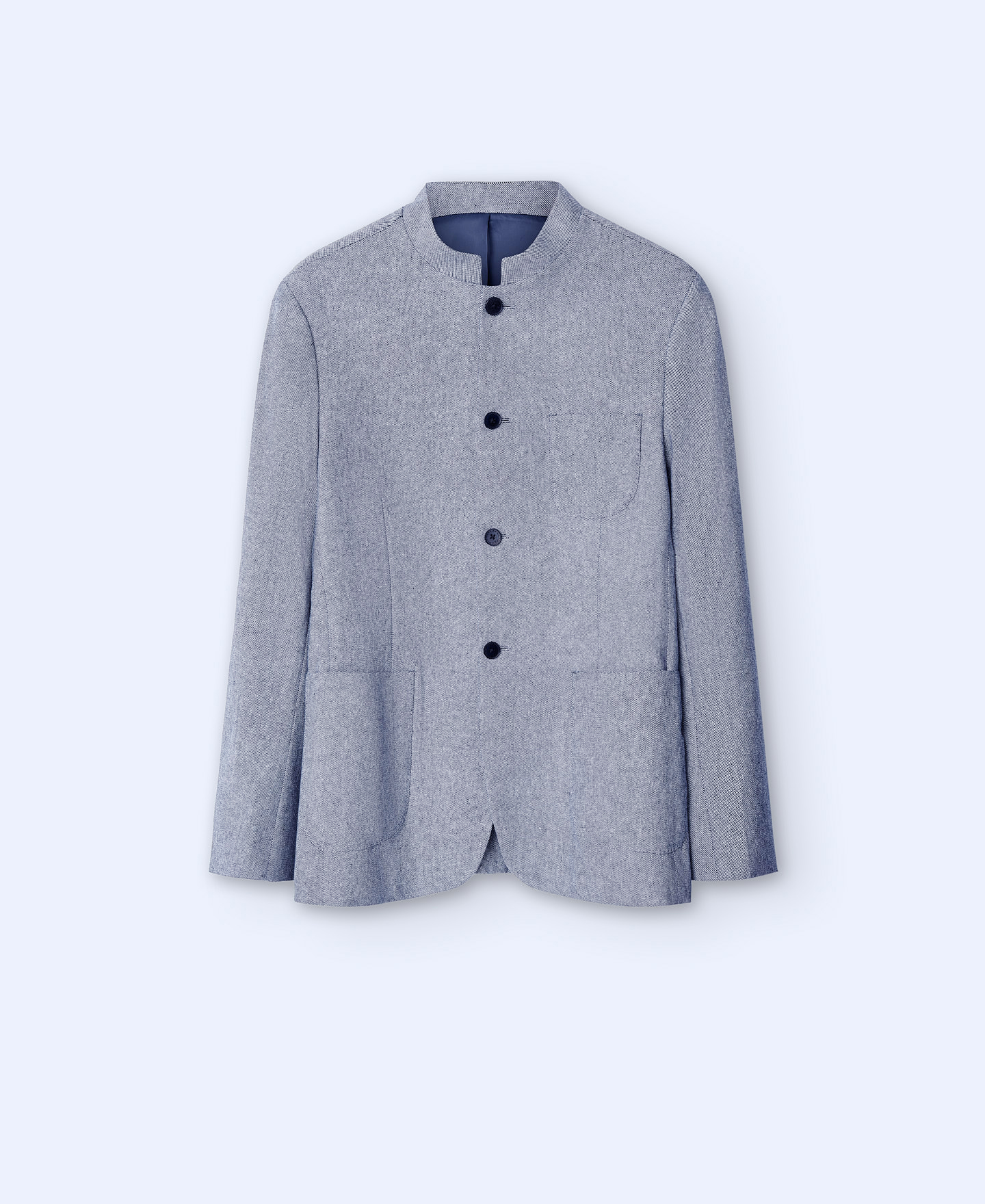 Blazer cuello Mao en algodón y lino image number 4