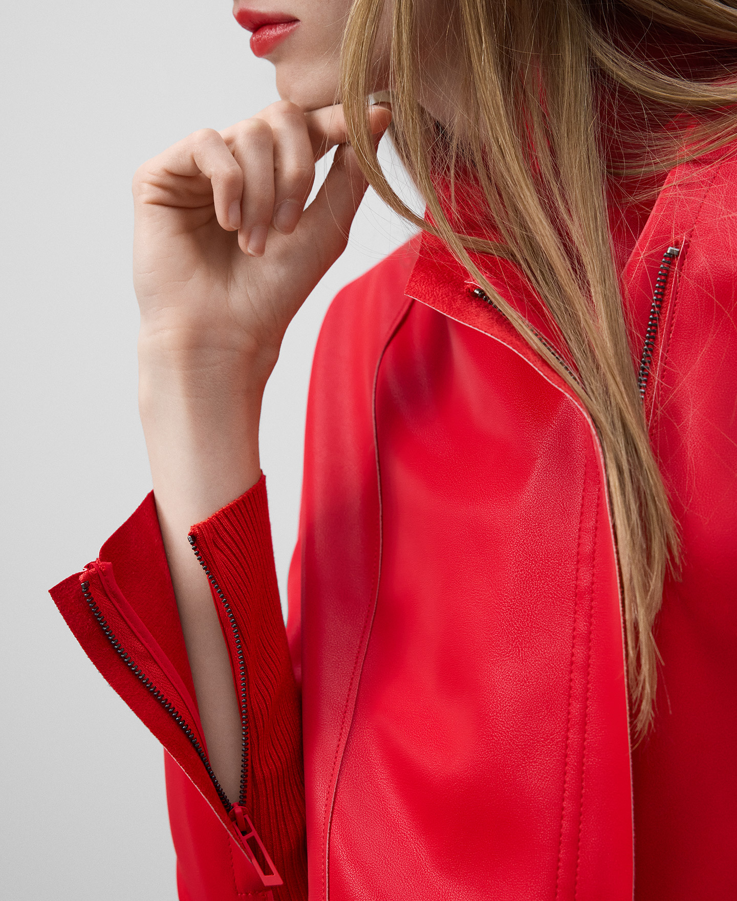 Chaqueta biker Piel No Piel mujer image number 3