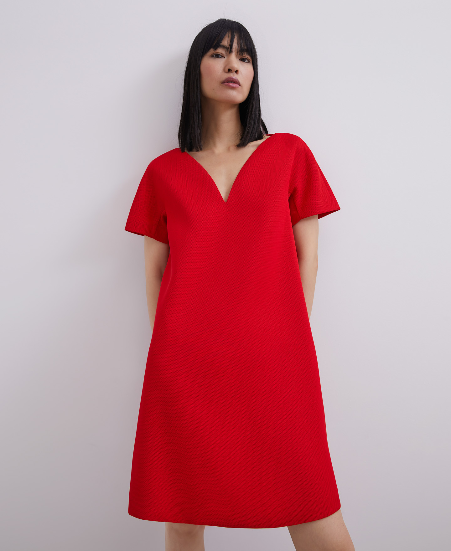 A-line v-neck dress image number 0