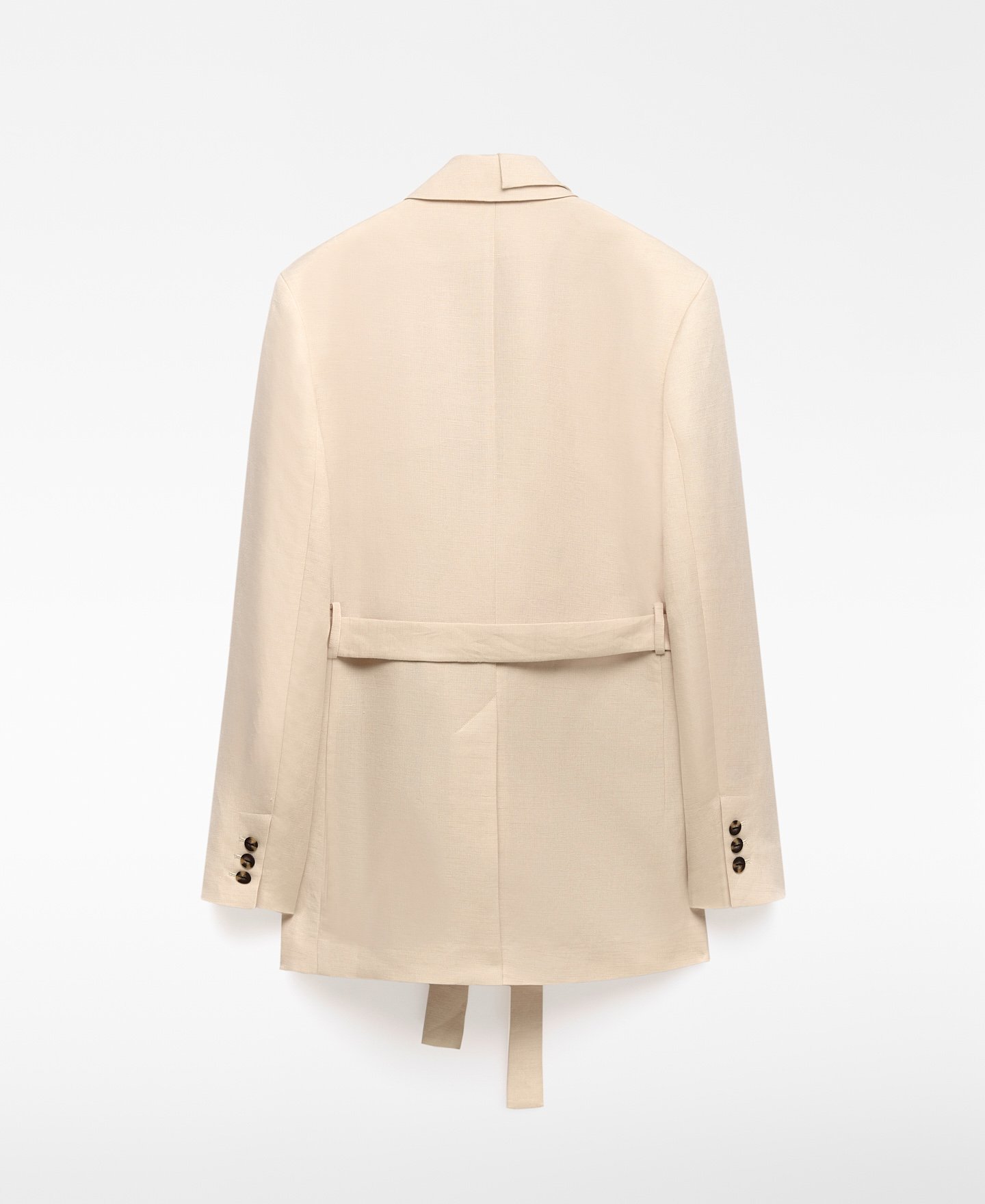 Double lapel blazer with belt woman image number 7