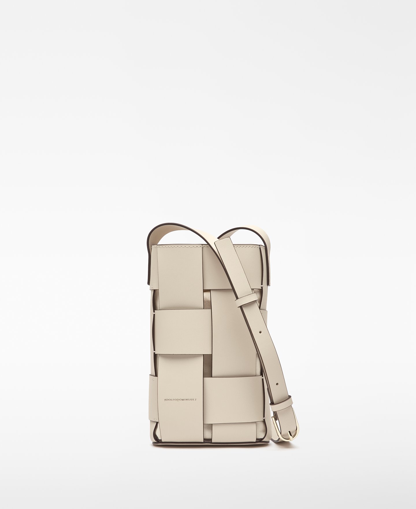 Leather small braided crossbody woman image number 0
