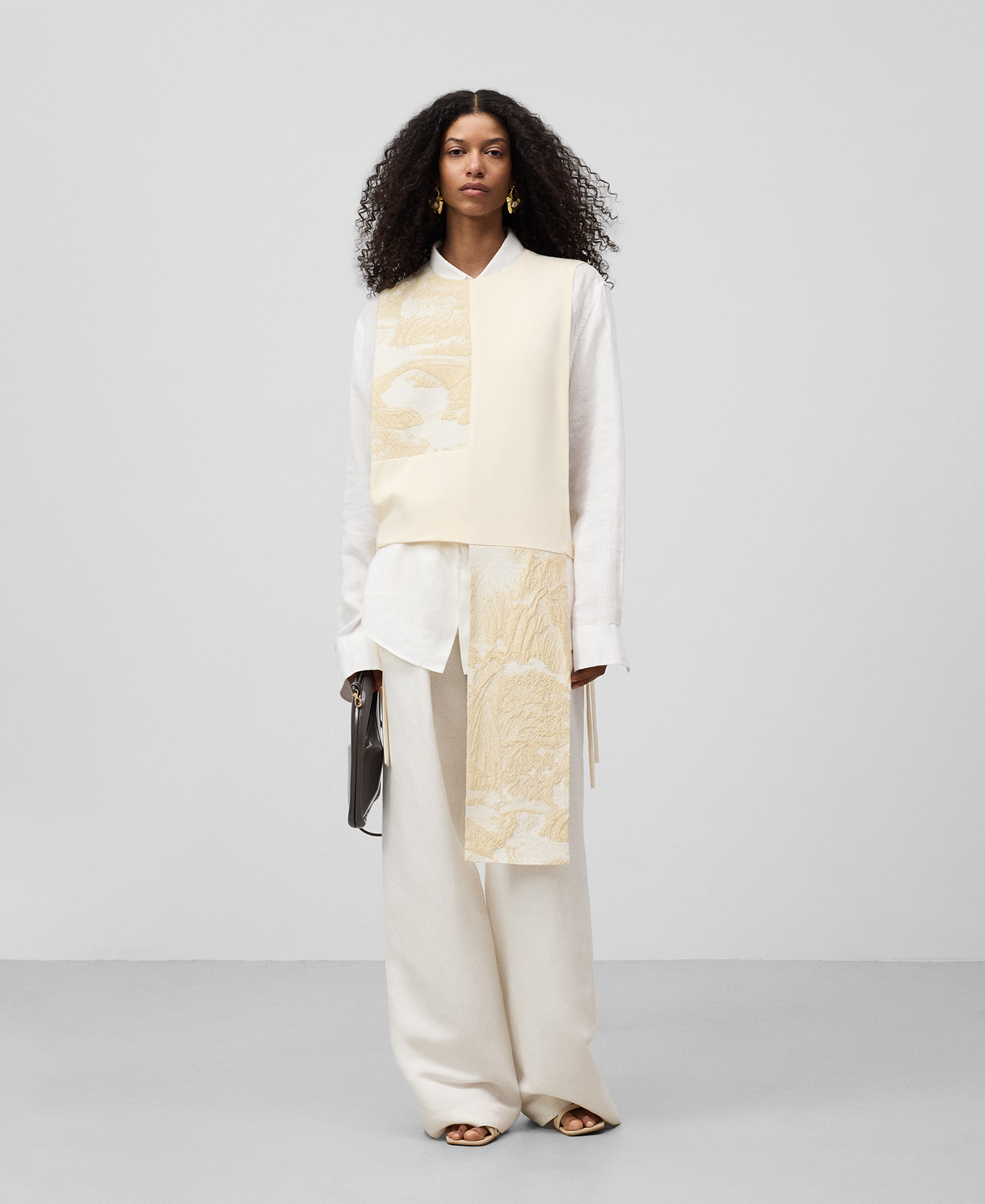 Gilet asymétrique bimatière femme image number 1