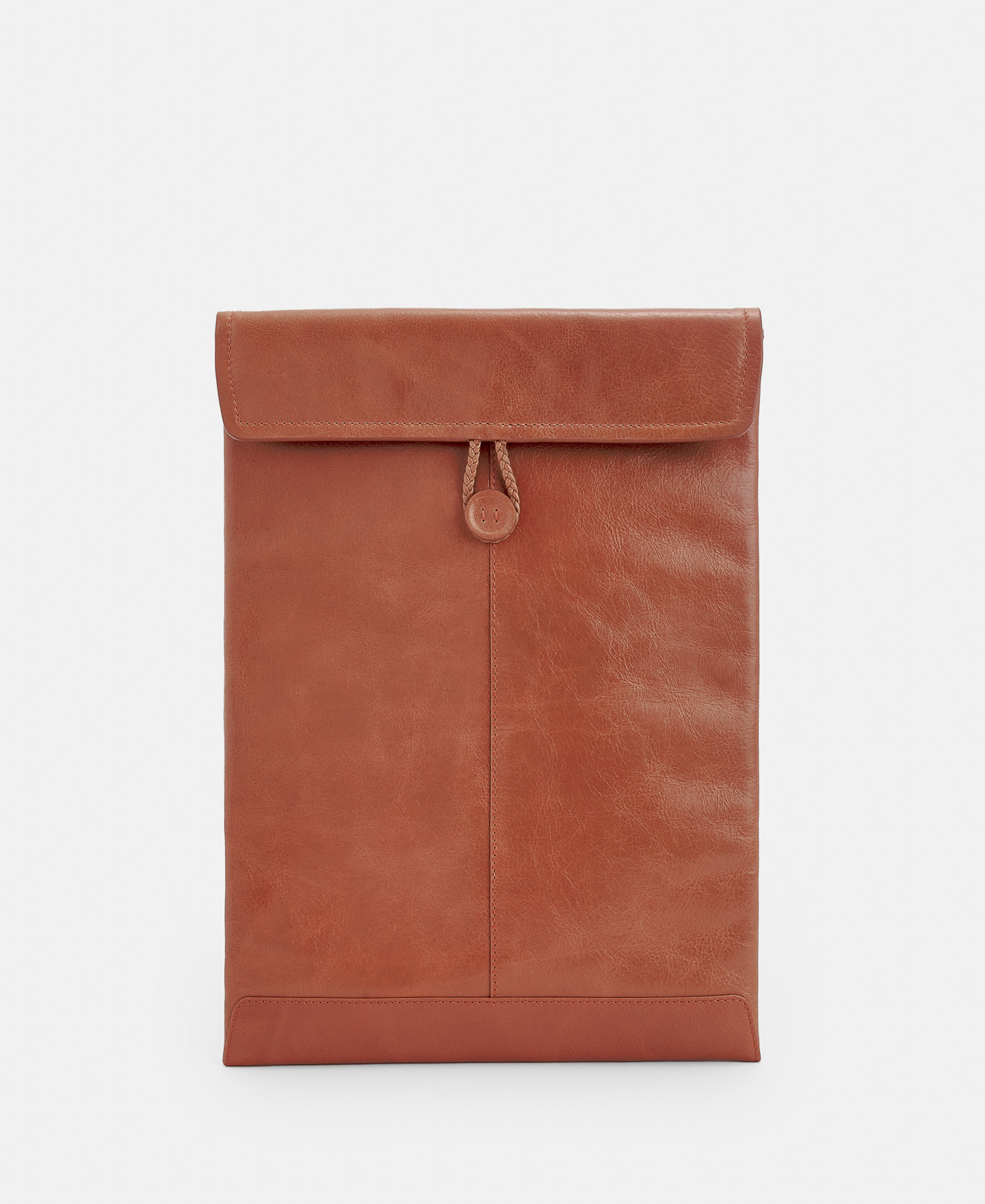 Crackled leather laptop case image number 0
