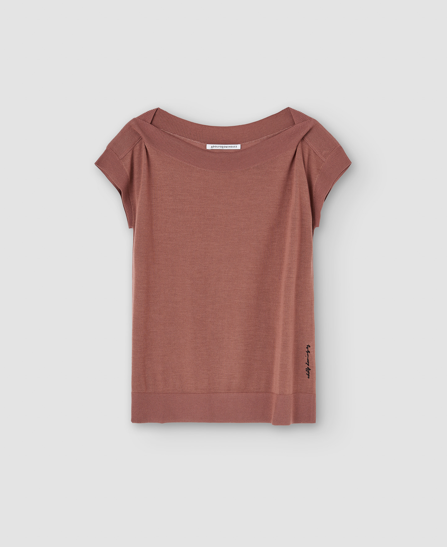 Merino wool bateau neckline top image number 1