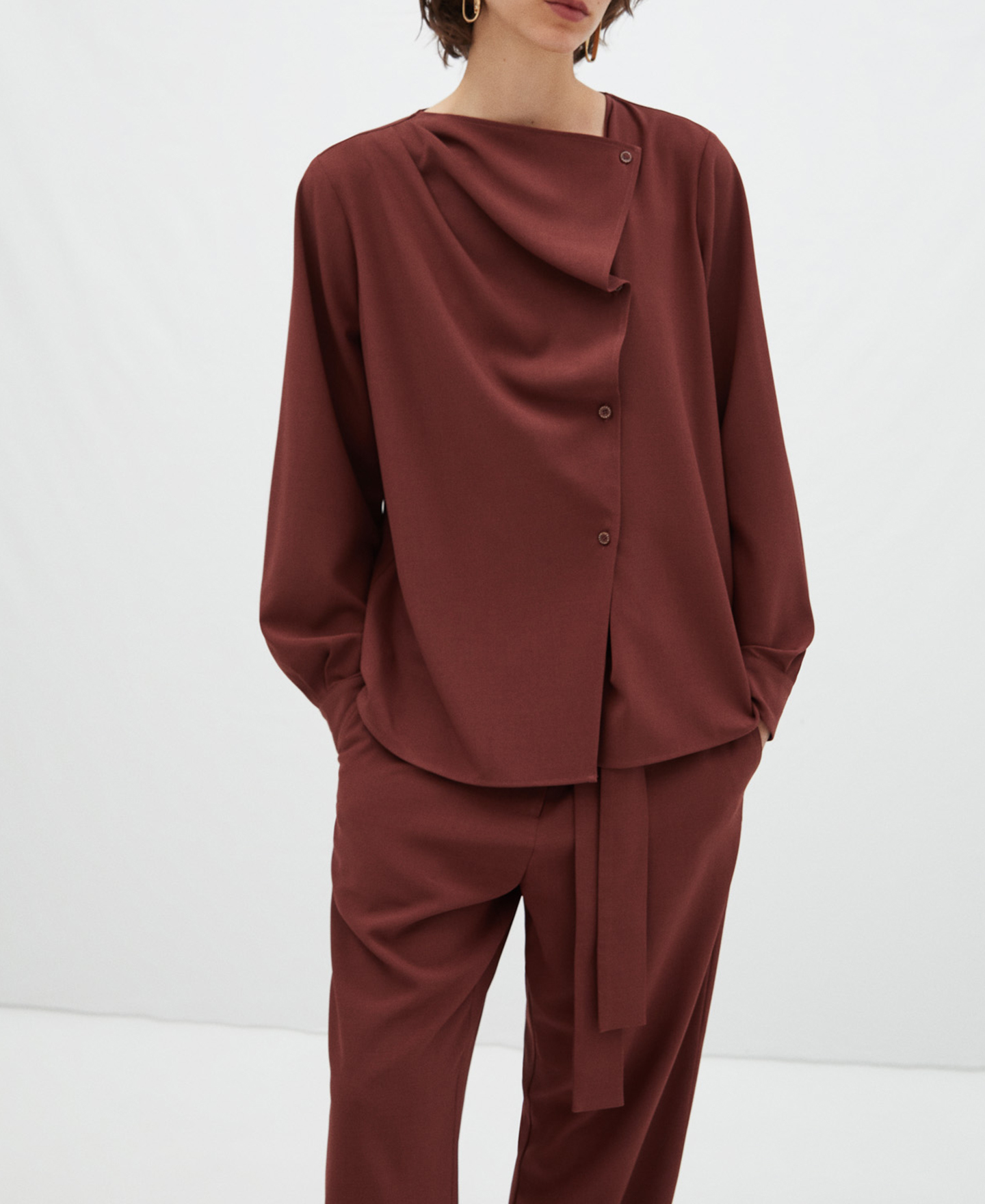 Diagonal placket shirt image number 0