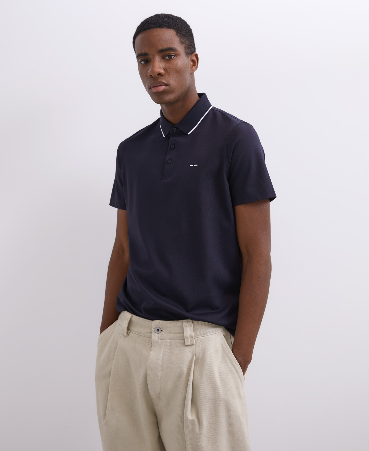 Polo cuello camisero blanco image number 2