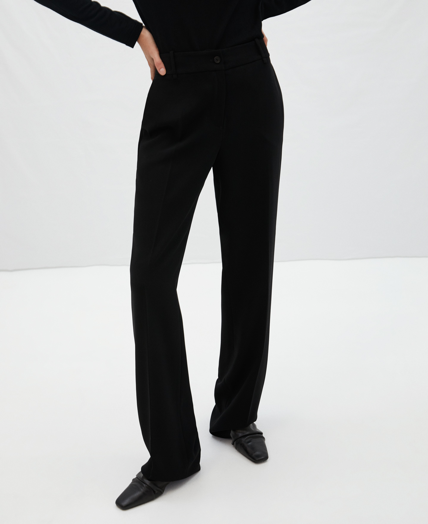 Viscose straight trousers image number 0