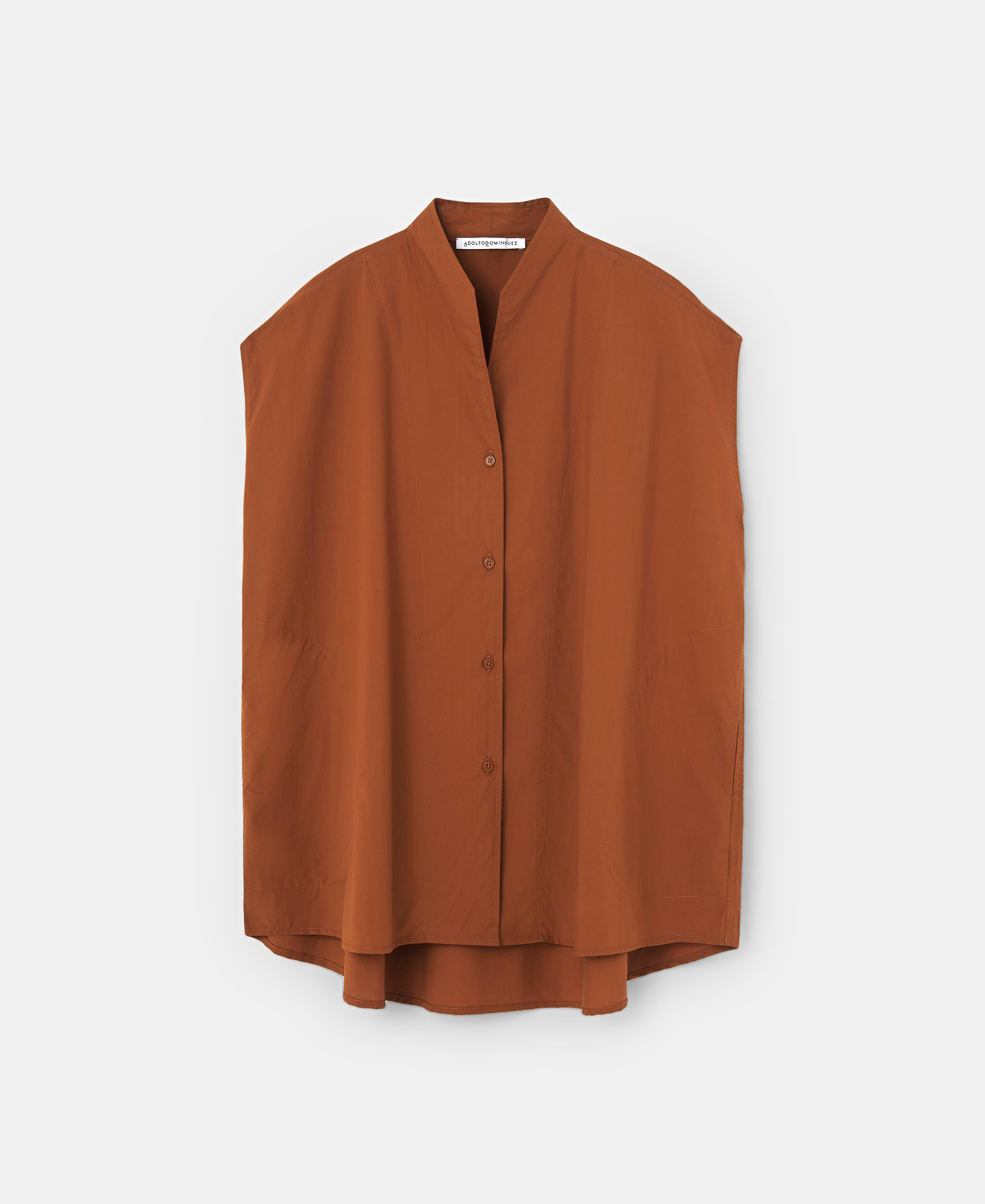 Camisa caramelo en algodón image number 4