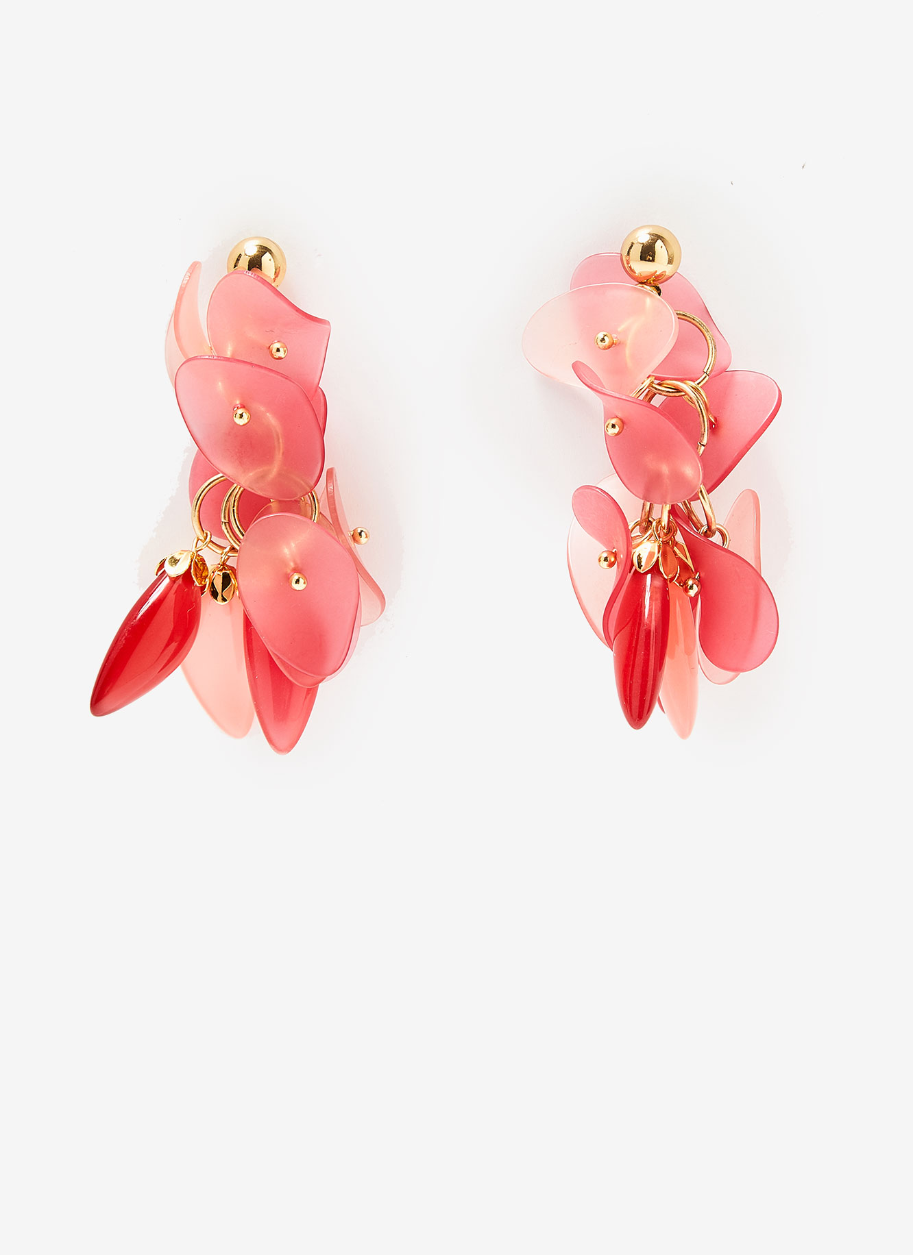 Long earrings with resin petals image number 0