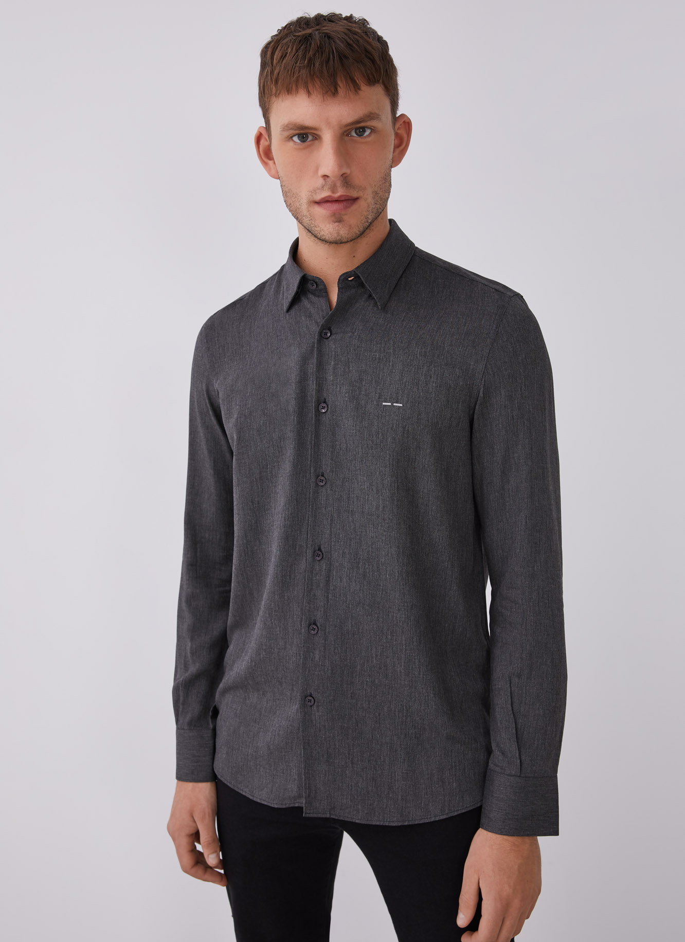 Camisa en viscosa con logo image number 0