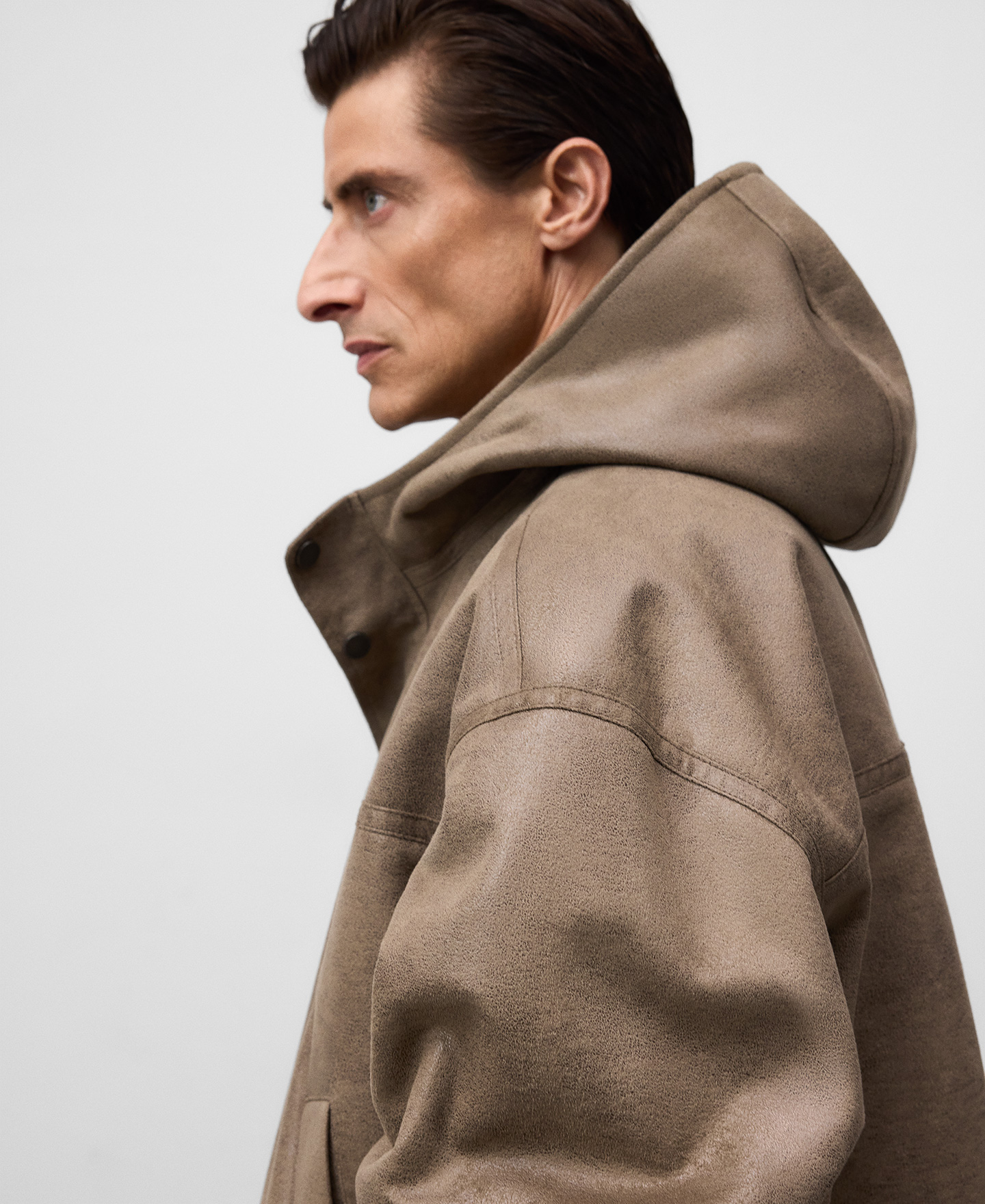 Leather-Non-Leather oversize jacket man image number 3