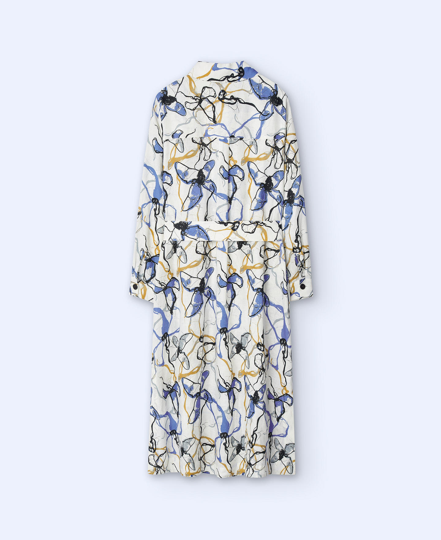 Printed linen shirt dress image number 5